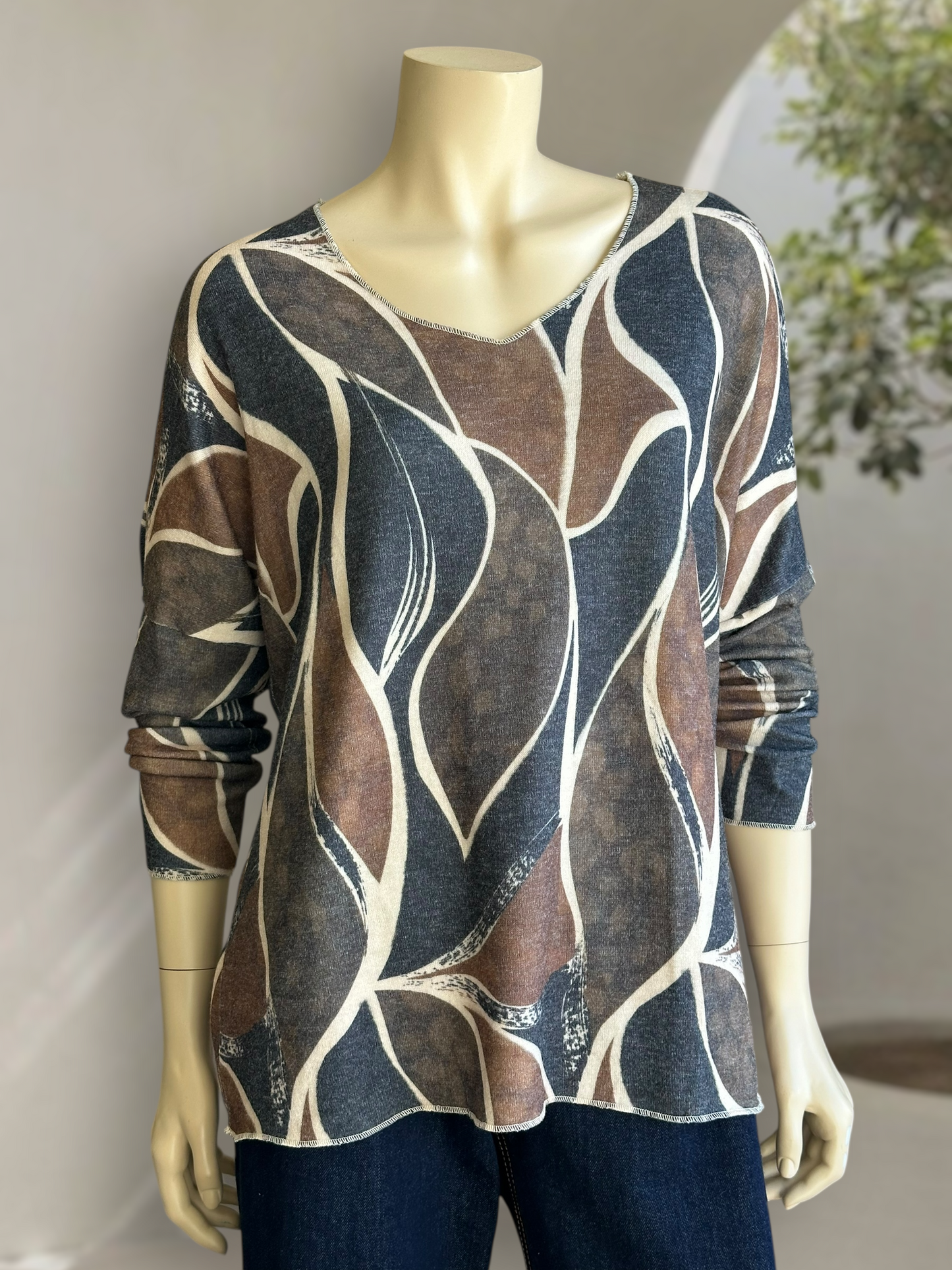 Sweater Verona Light Print Tostado