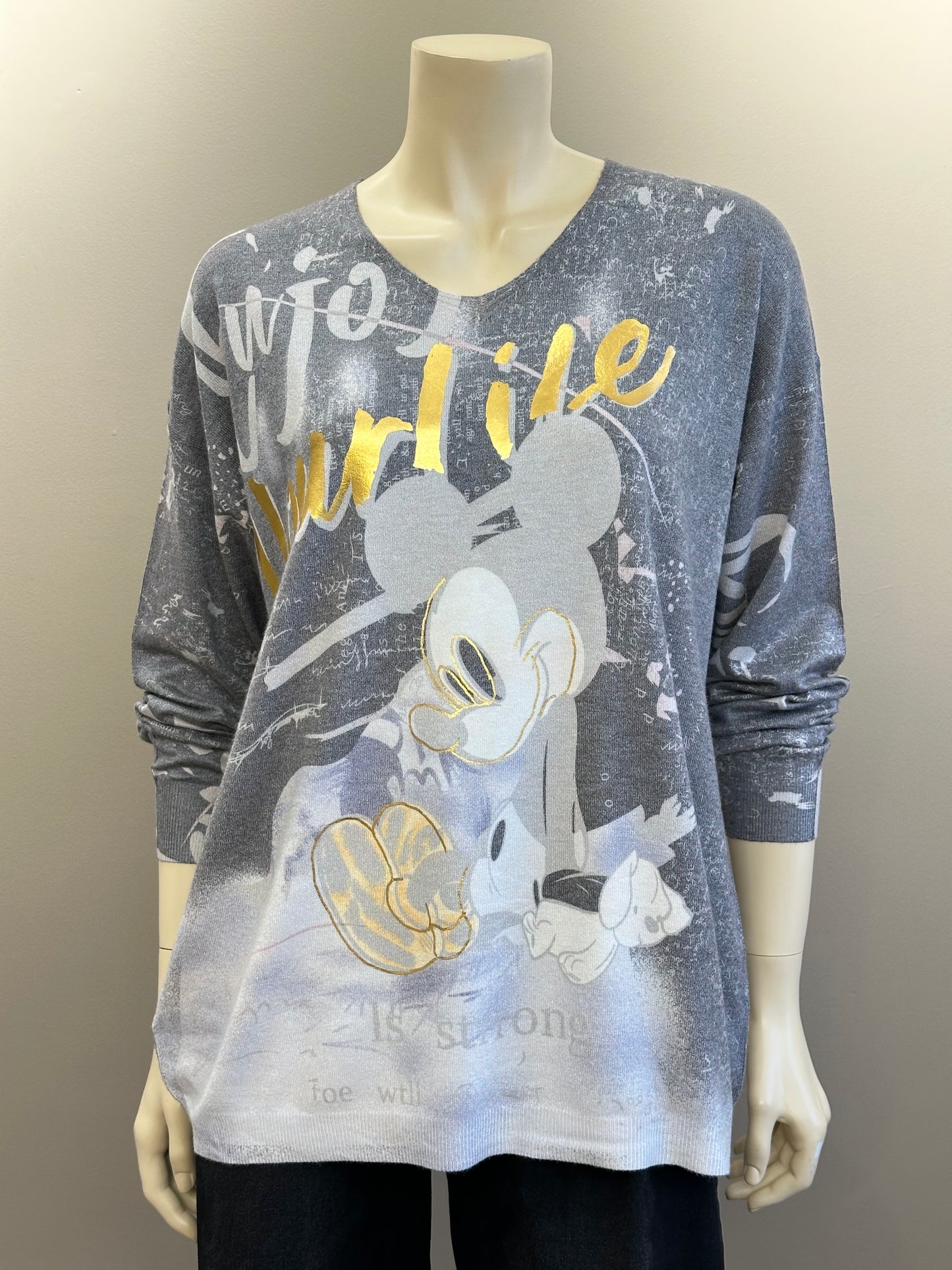 Tejido Spandex Mickey Mouse Gris - New Collection