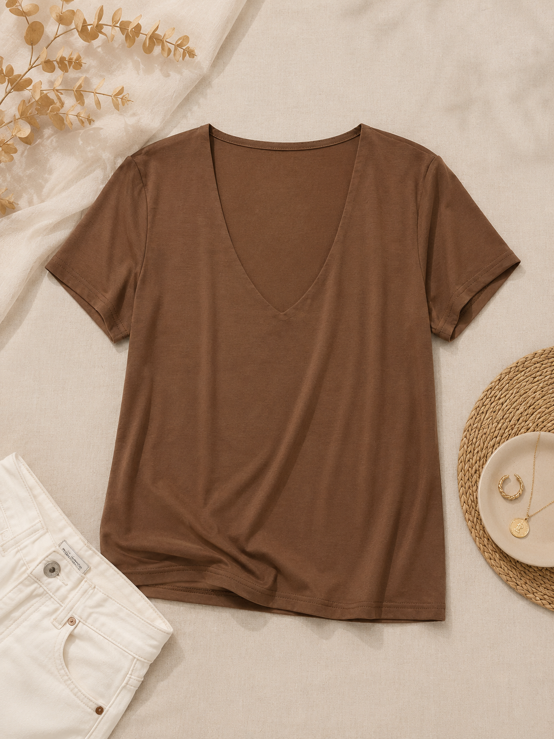 Polera Elastano Camel