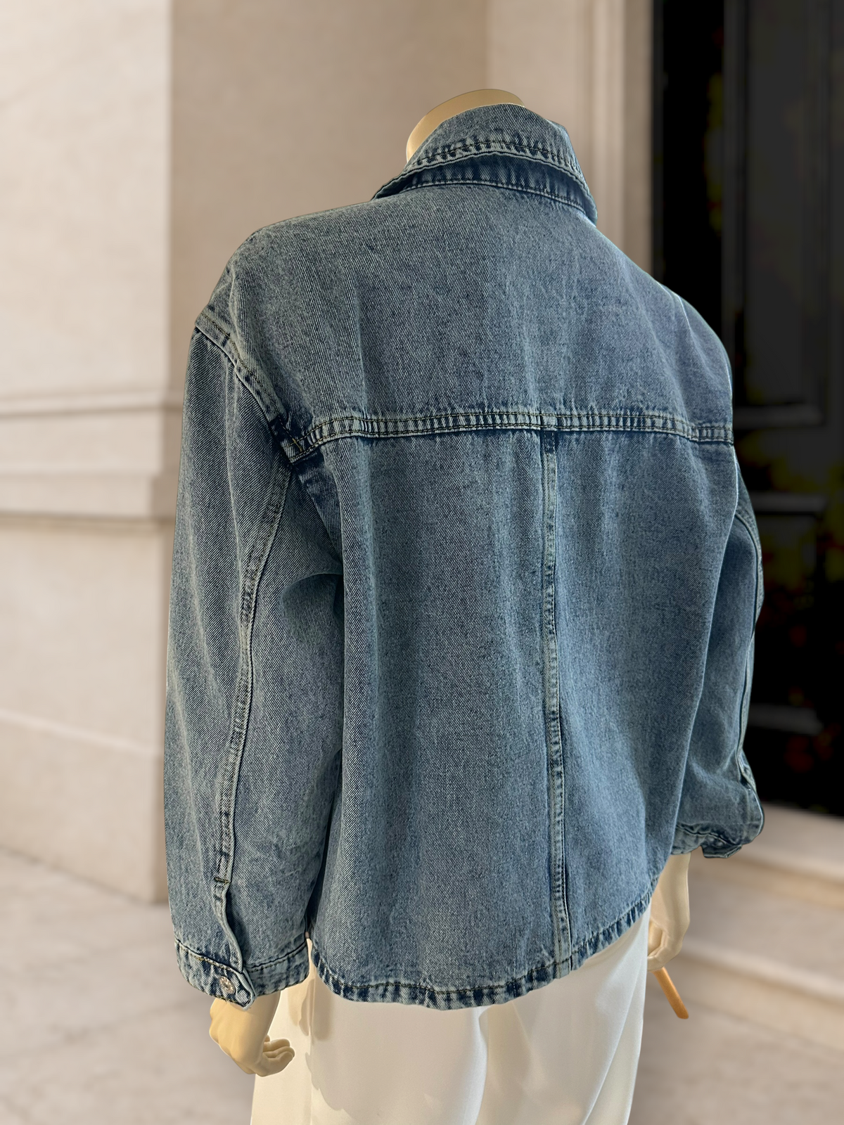 Chaqueta Denim Oversize Celeste