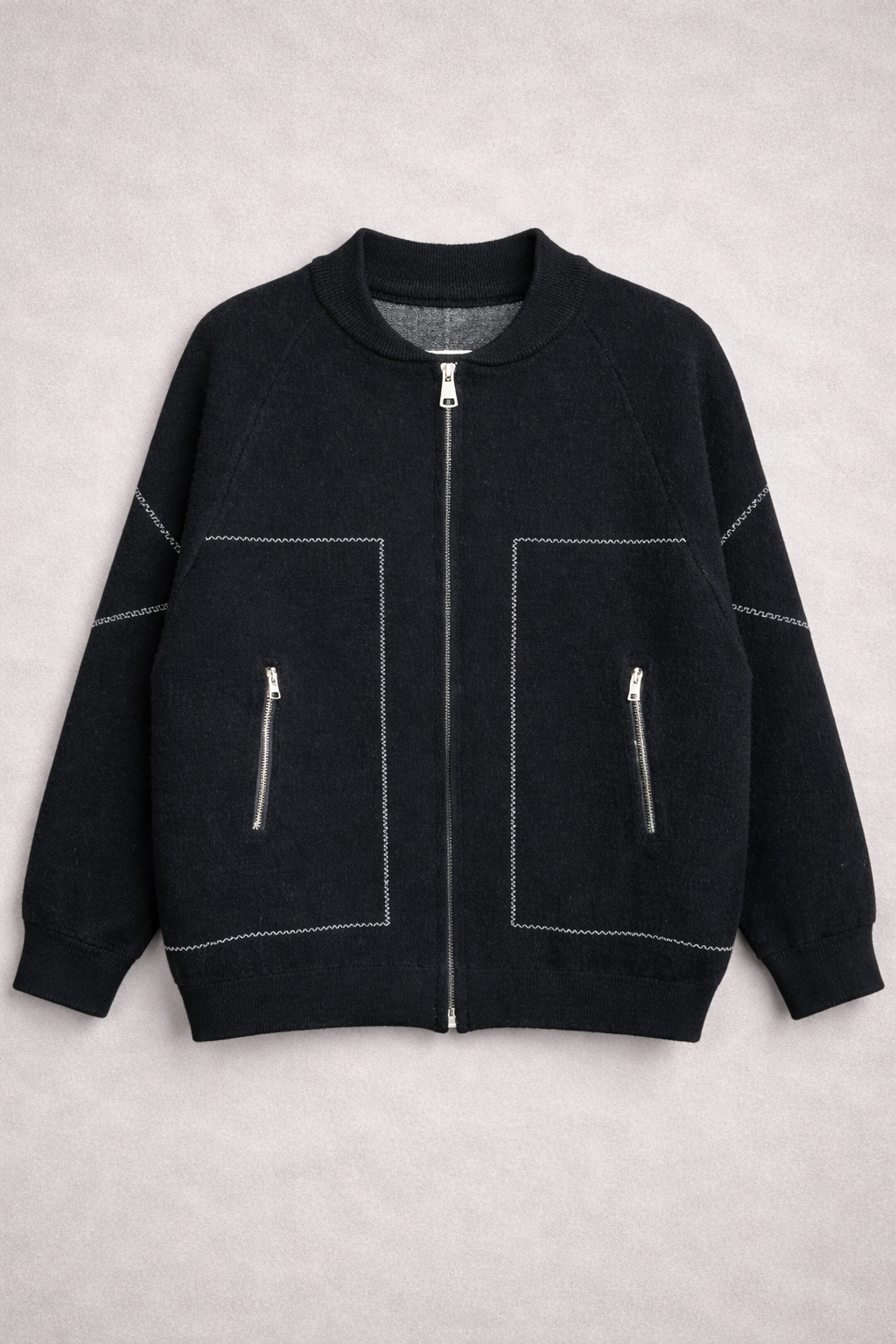 Chaqueta tipo Bomber Negro