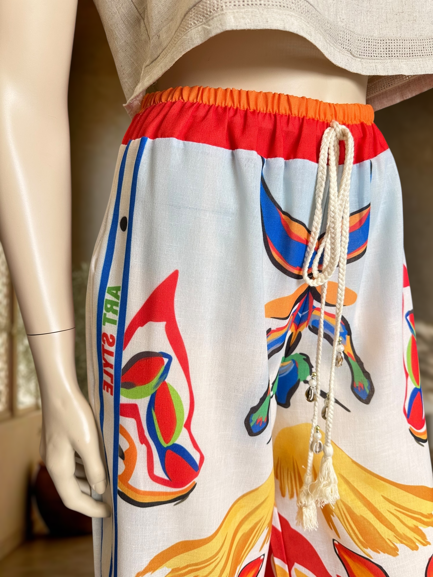 Pantalón Italiano Estampado Azul