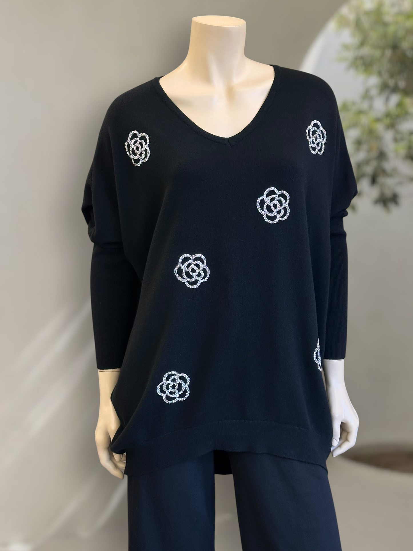 Sweater Camelia Negro