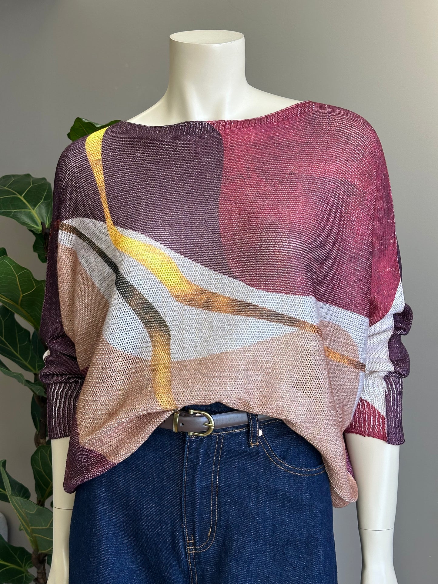 Sweater Italiano Lurex Borgoña