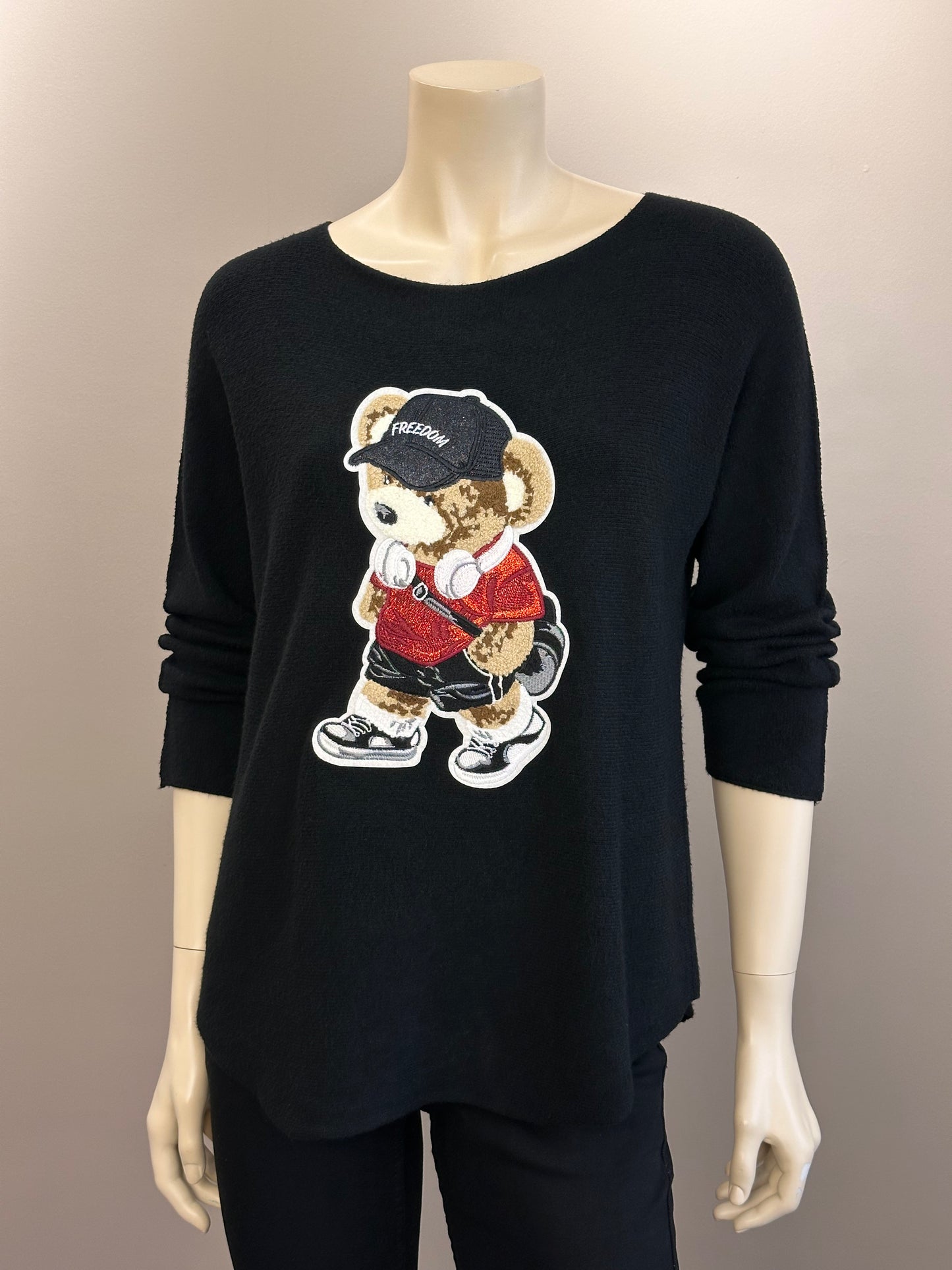 Sweater Freedom Negro - Diseño Italiano