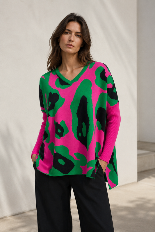Sweater Poncho Neón Wild Verde