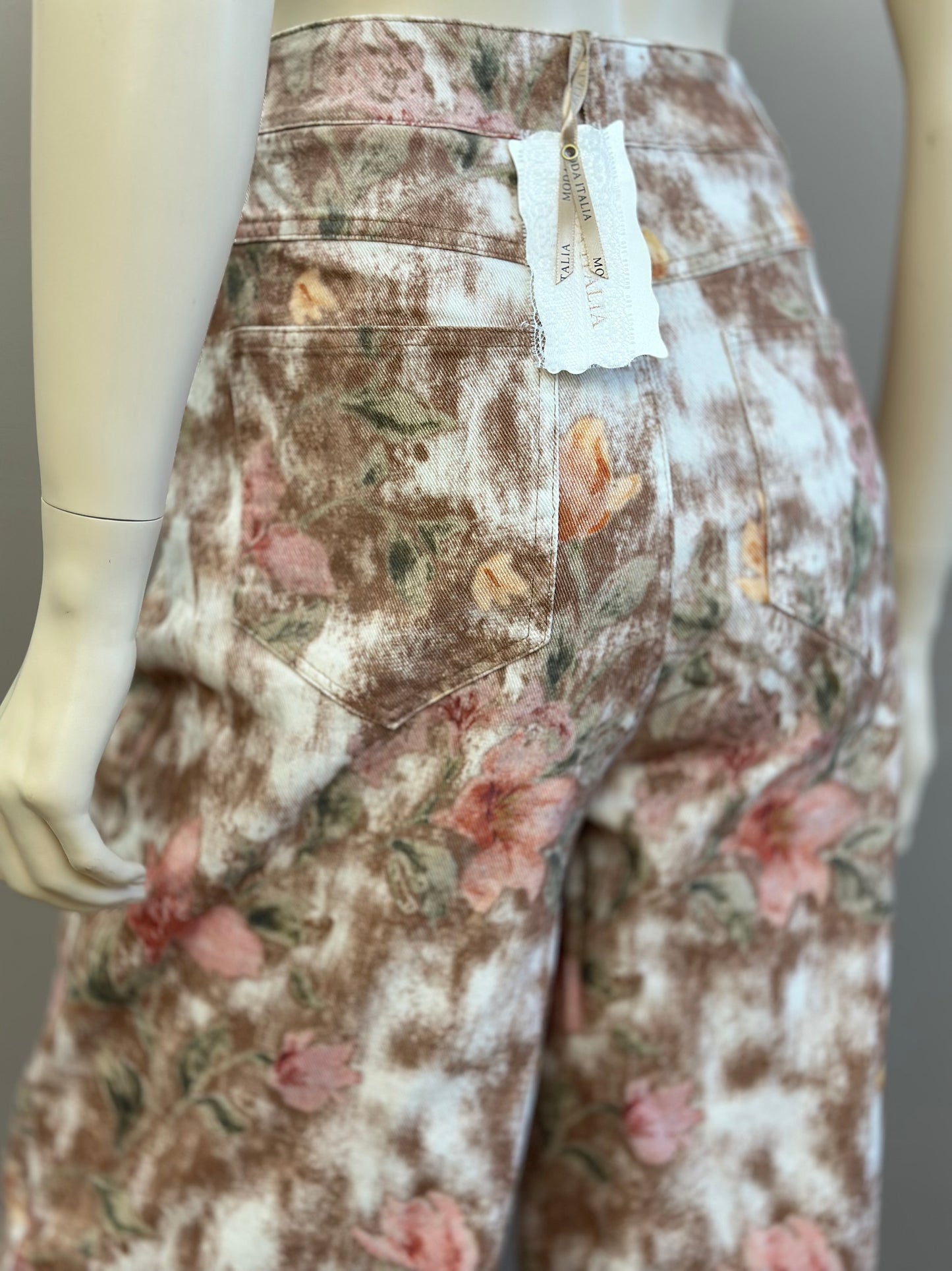 Jeans Moda Italia Floral - Mezclilla Elasticada