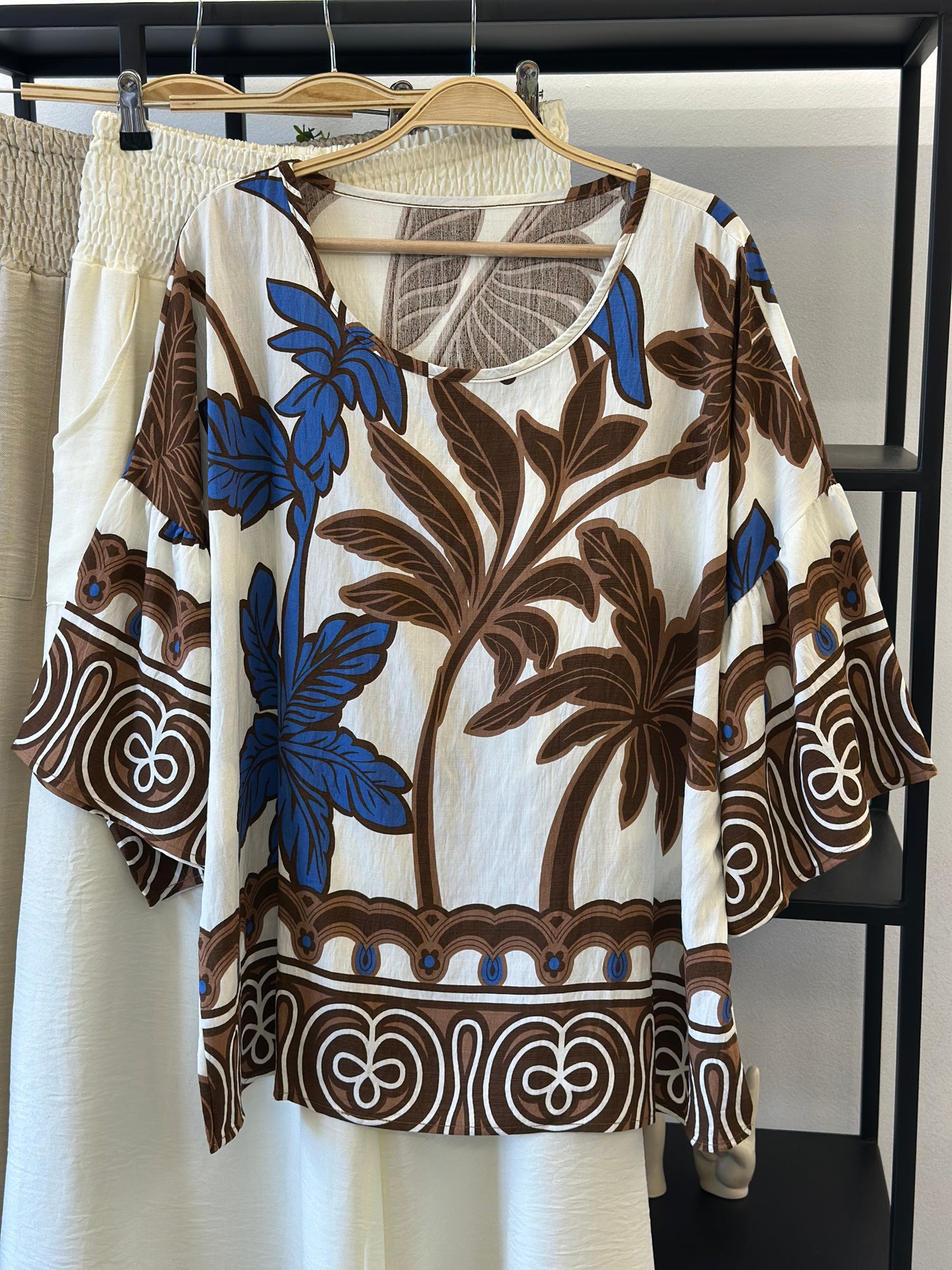 Blusón estampado Azul