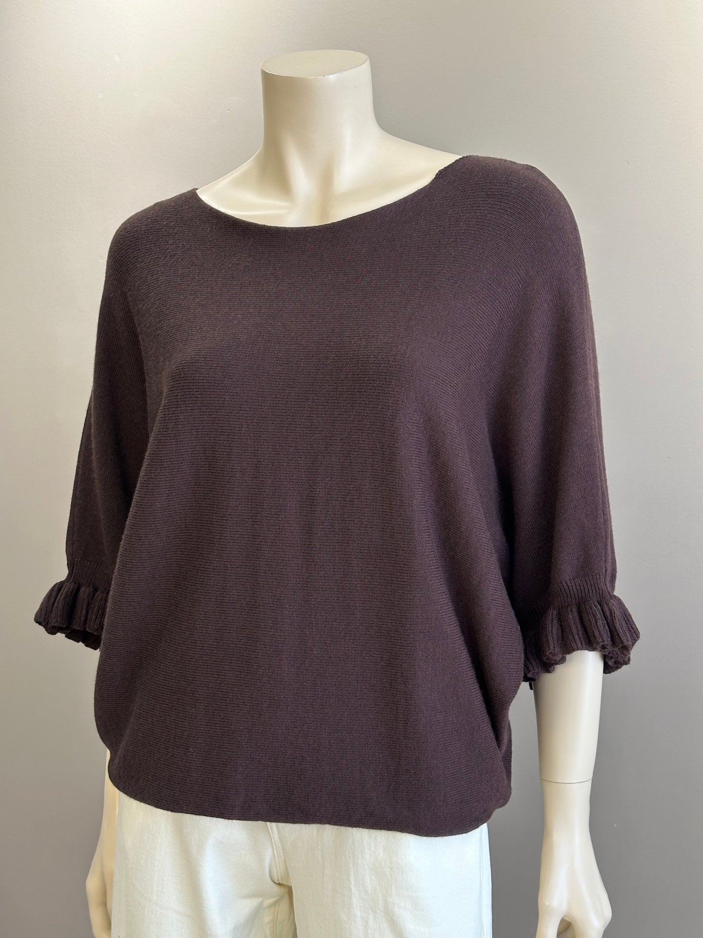 Sweater Volantes Soft Touch Chocolate