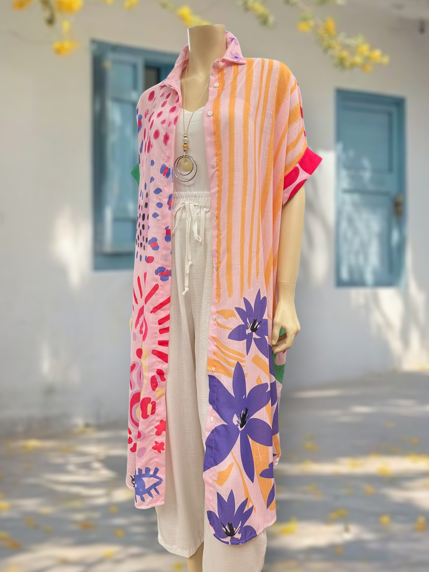 Vestido Tapado Oversize Rosa