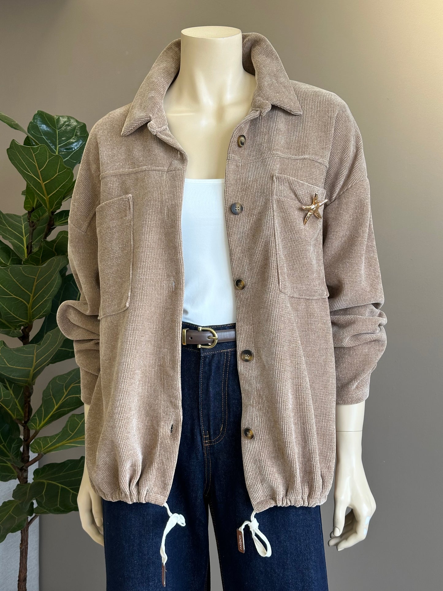 Chaqueta Cotelé Italiana Oversize Latte