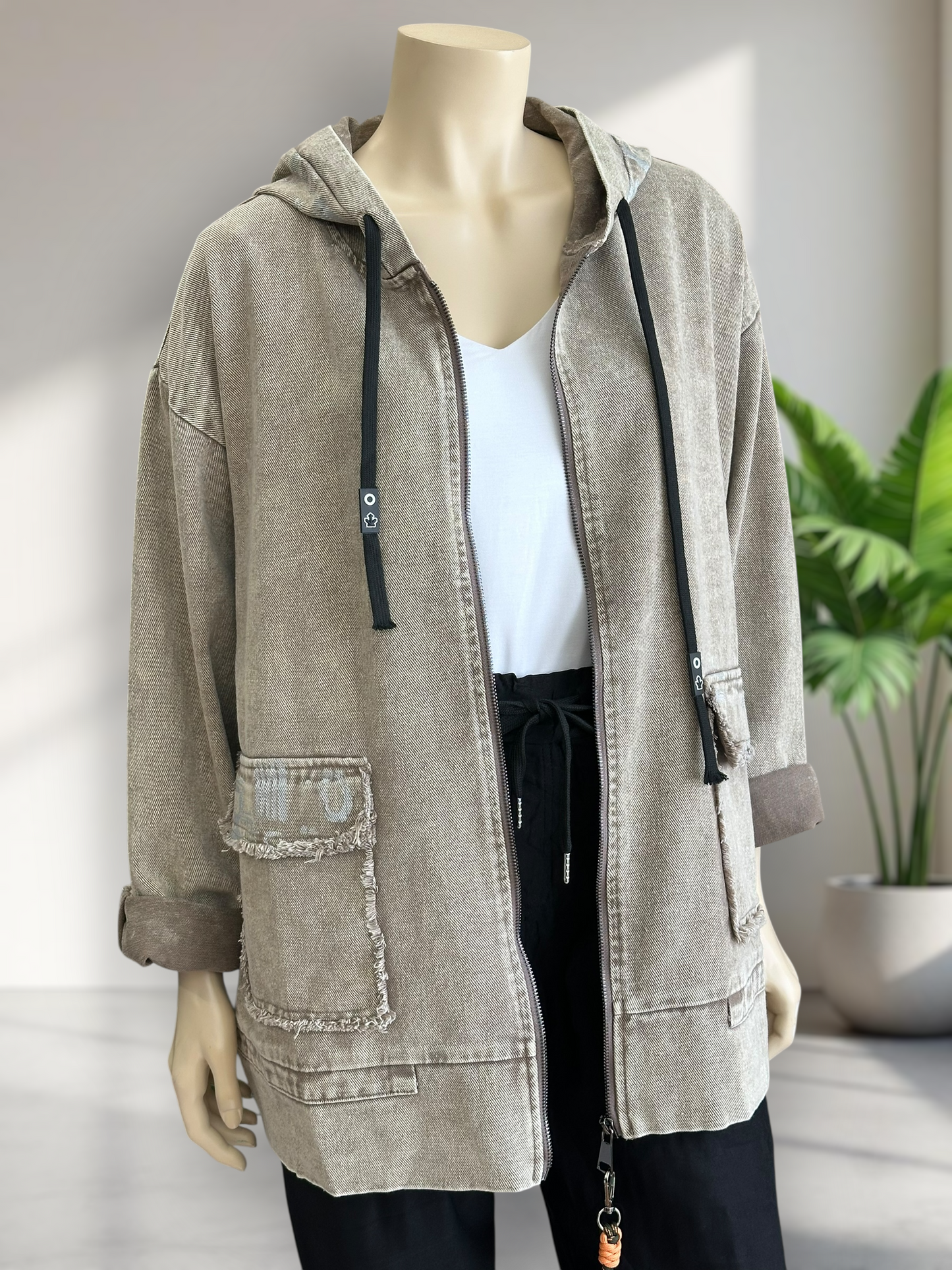 Chaqueta Denim Oversize Camel
