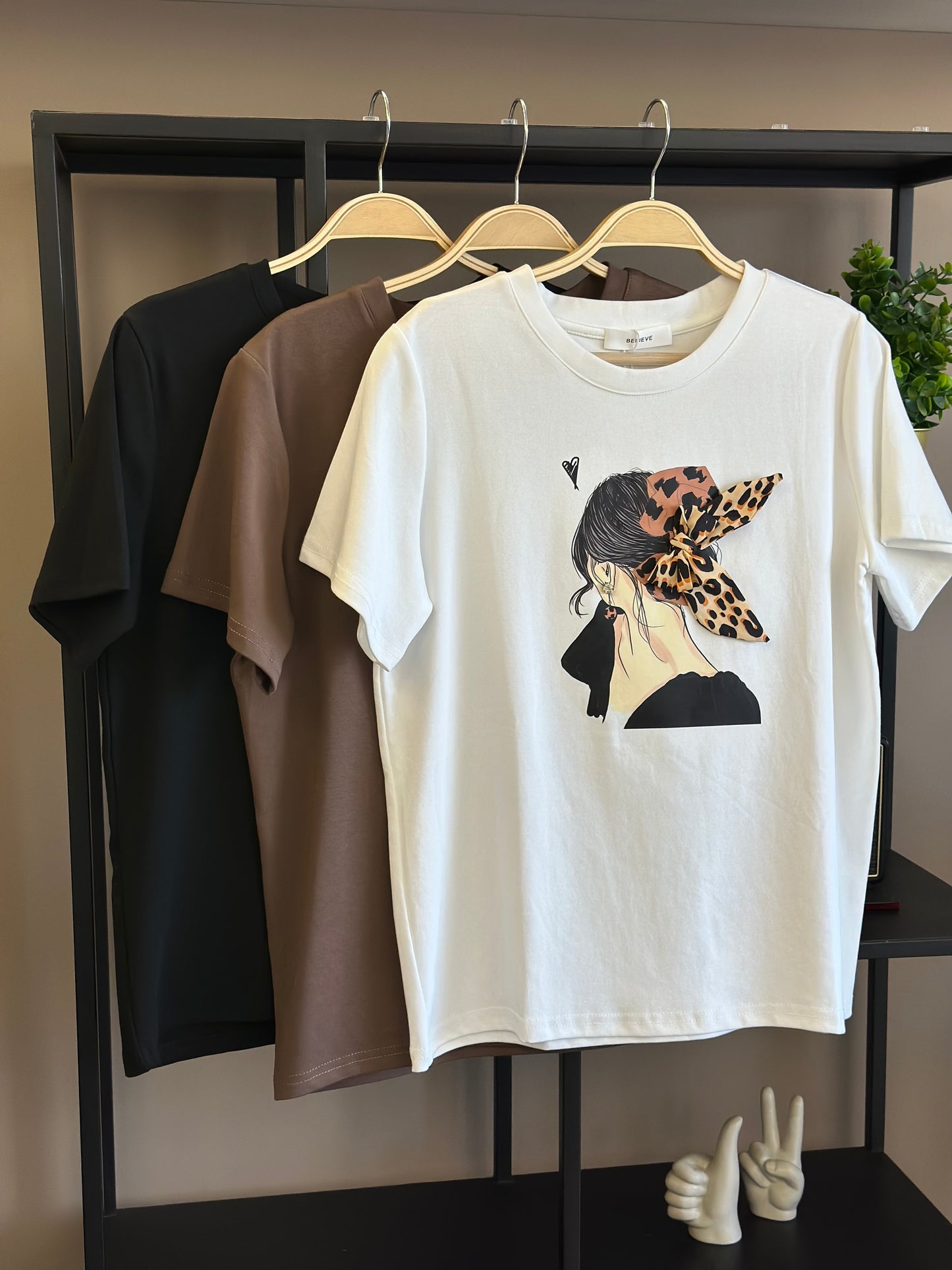 Polera Leopard Bow Blanco