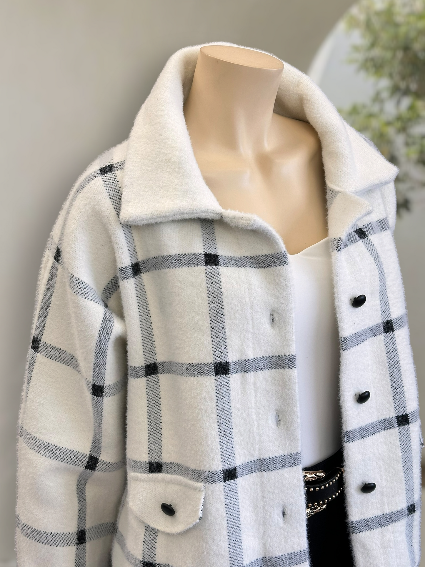 Chaqueta Escocesa Soft Marfil