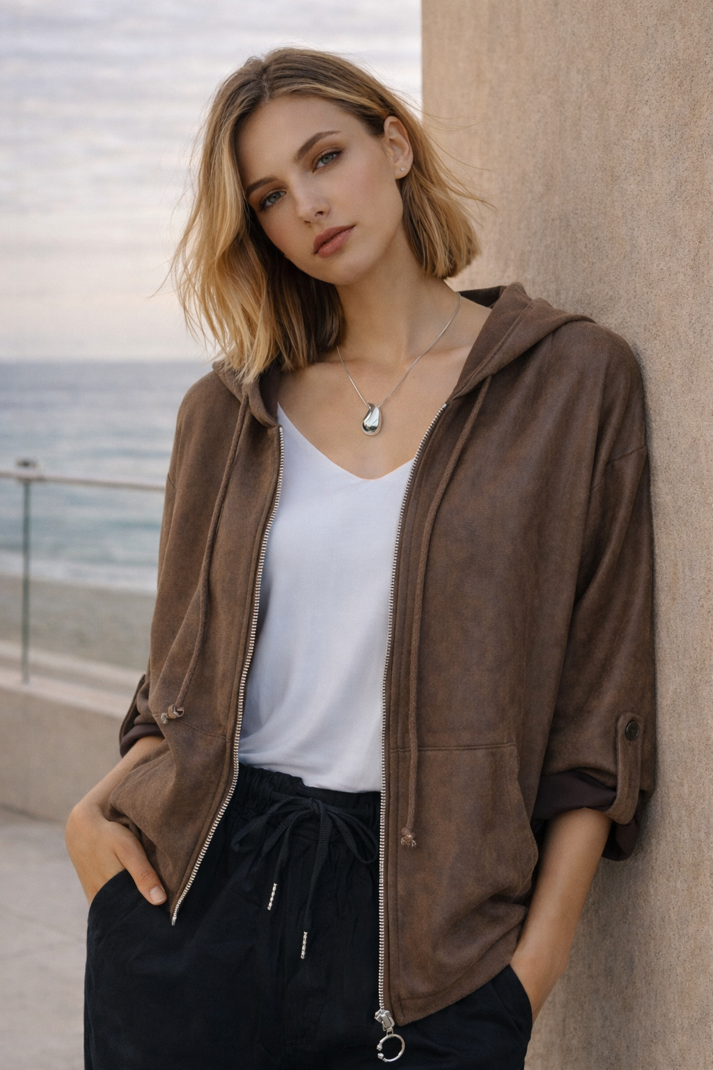 Polerón Ecocuero Urban Café