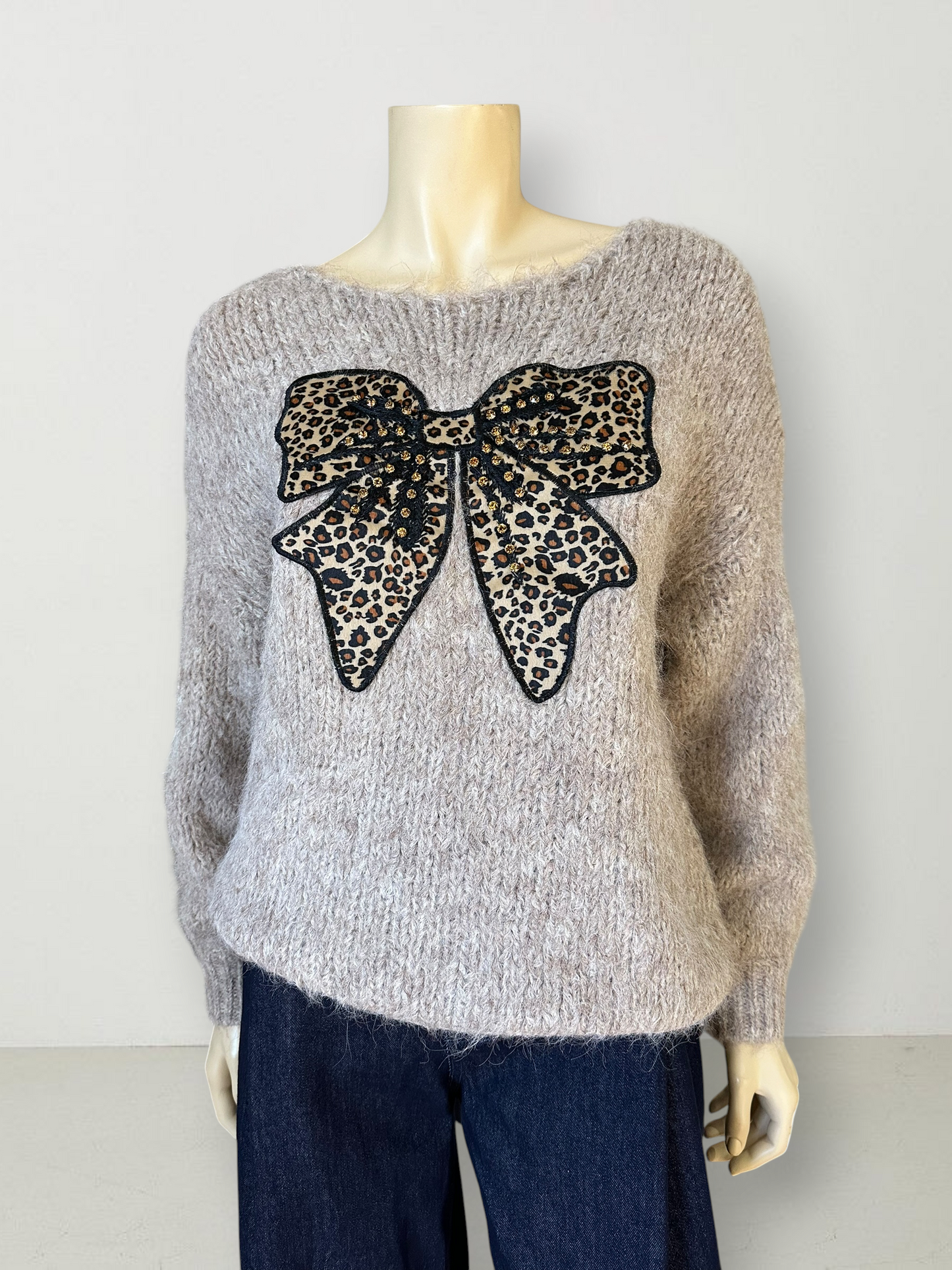 Sweater Lazo Animal Print Latte