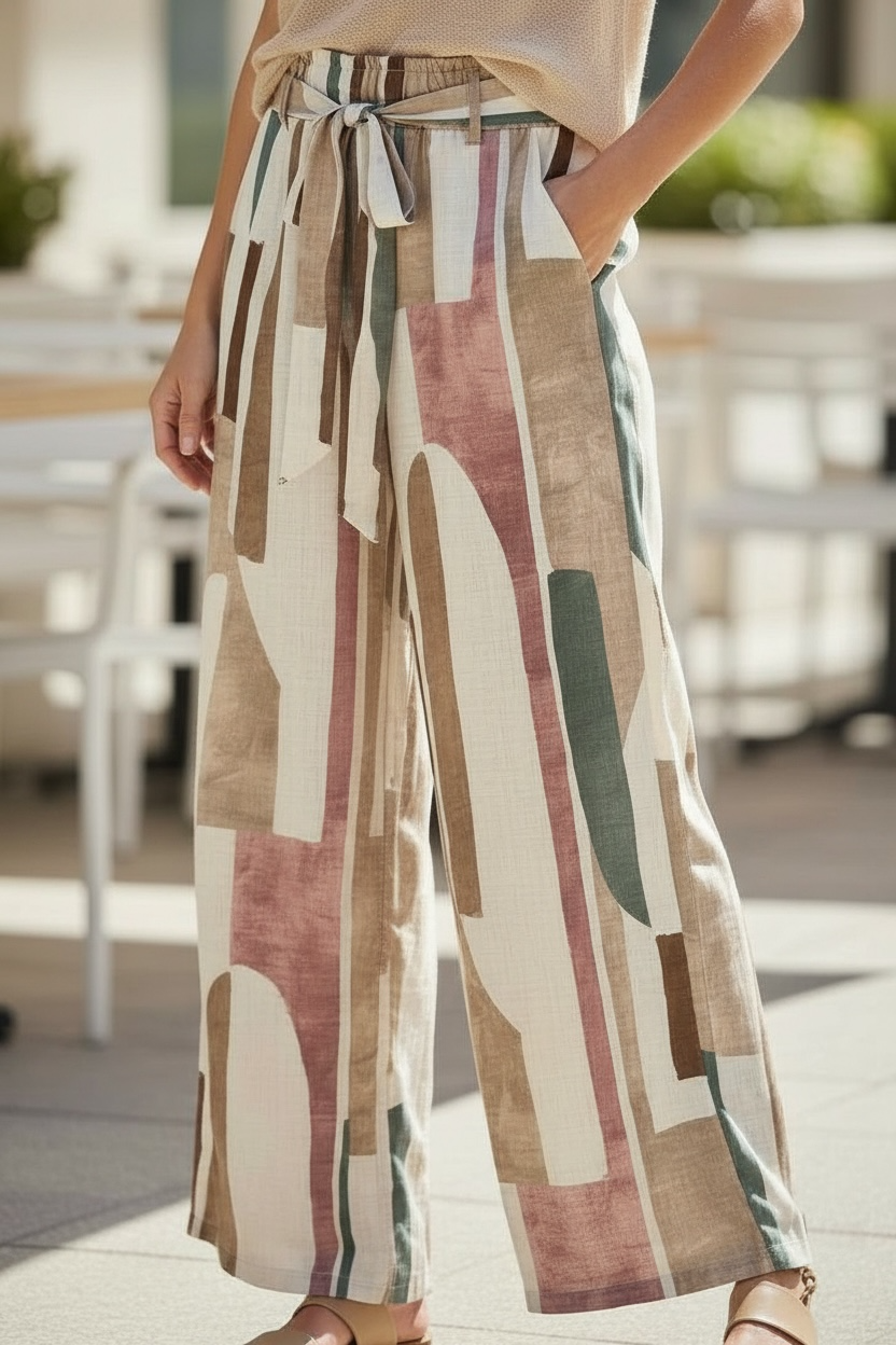 Pantalón Look Lino Café