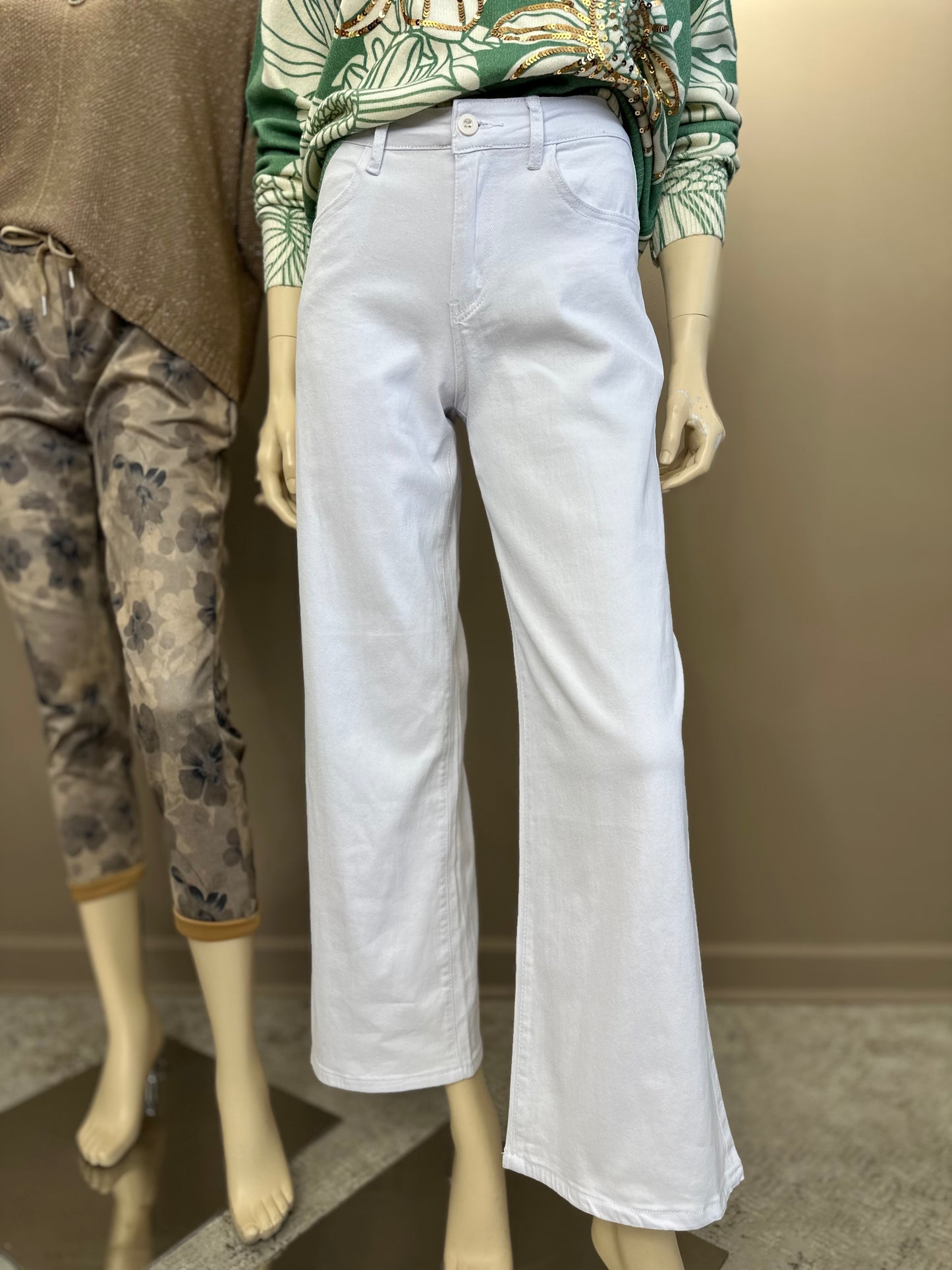 Jeans Mezclilla Elasticada Blanco - Diseño Italiano