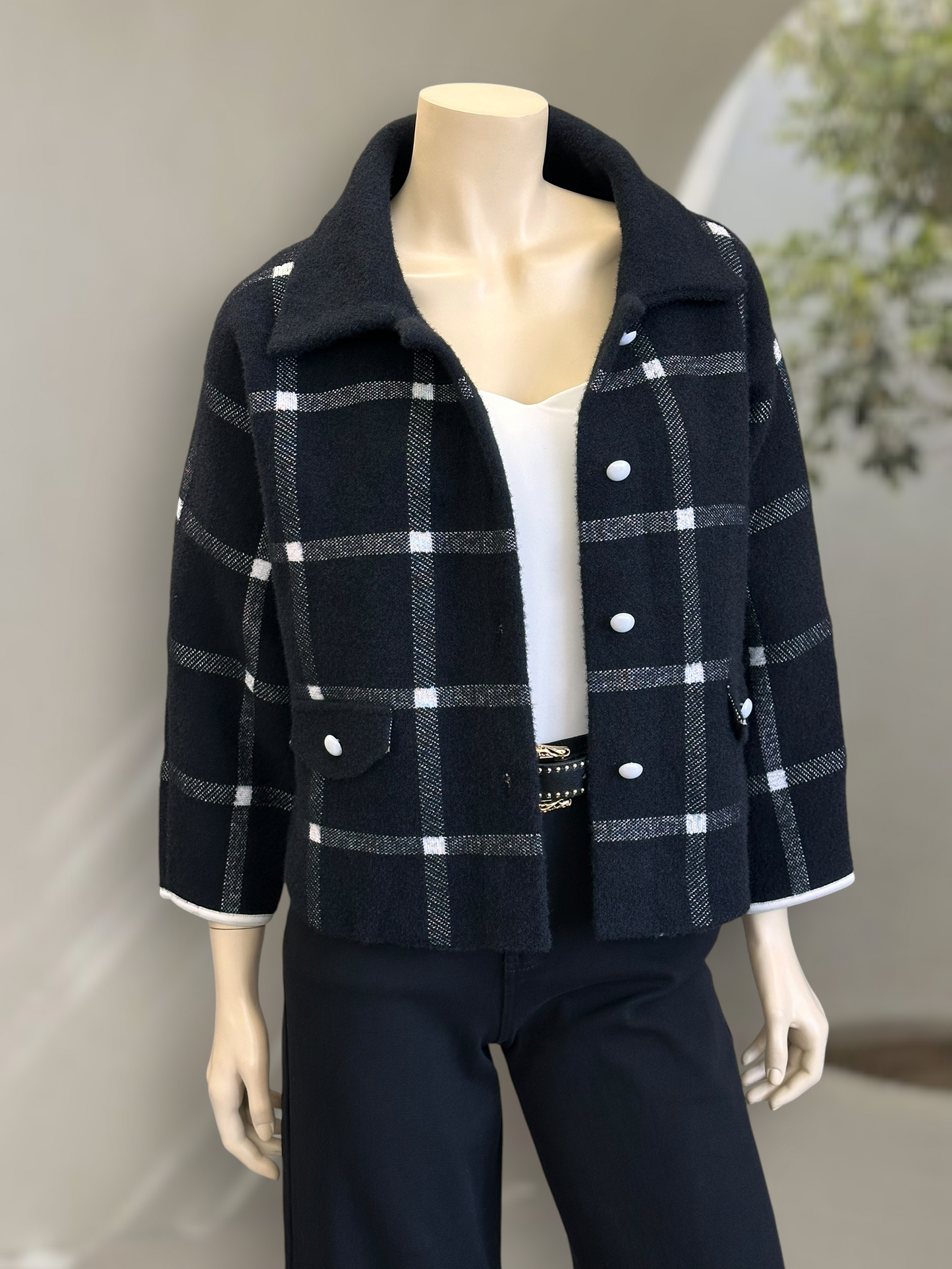 Chaqueta Escocesa Soft Negro
