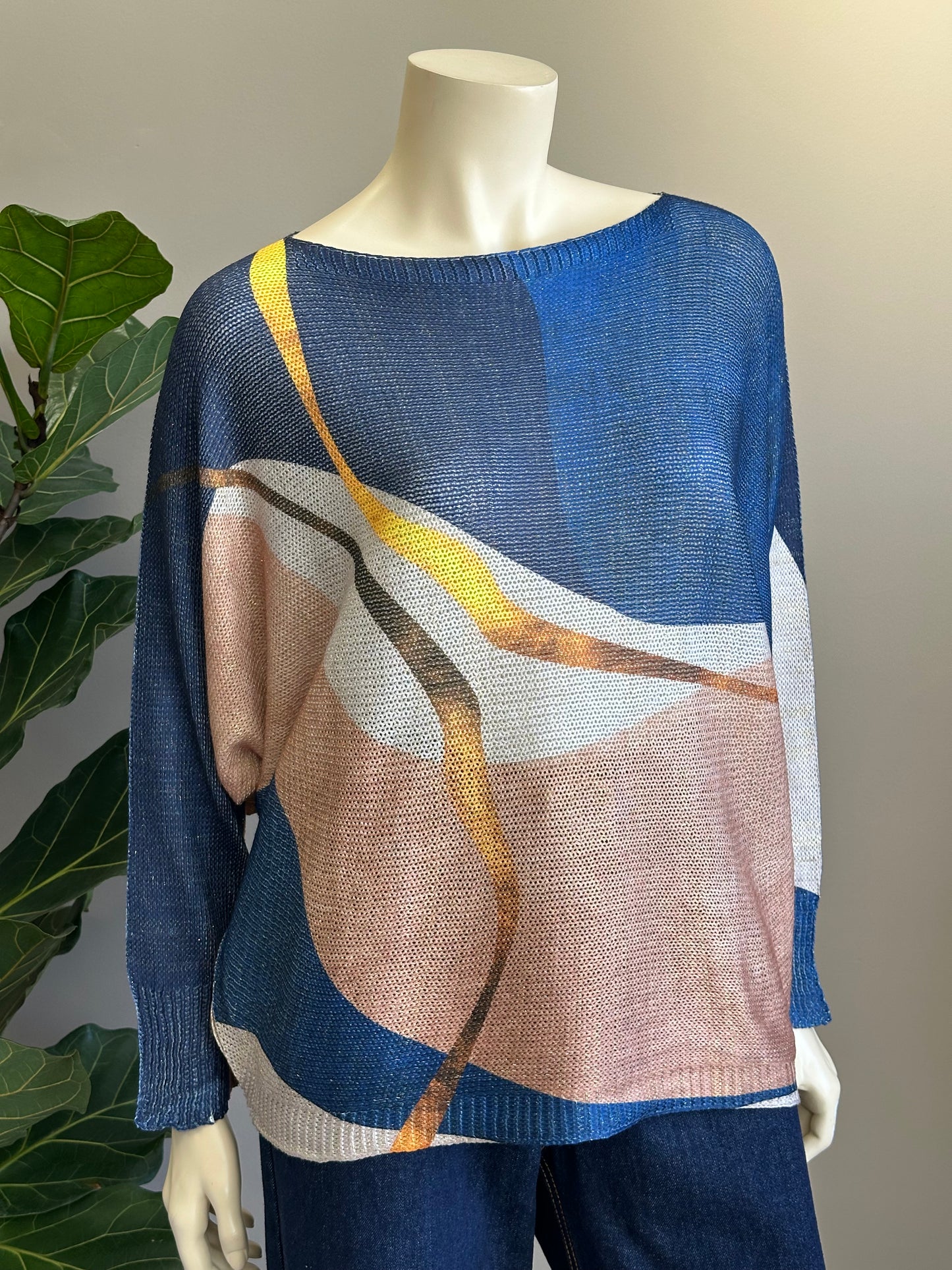 Sweater Italiano Lurex Azul