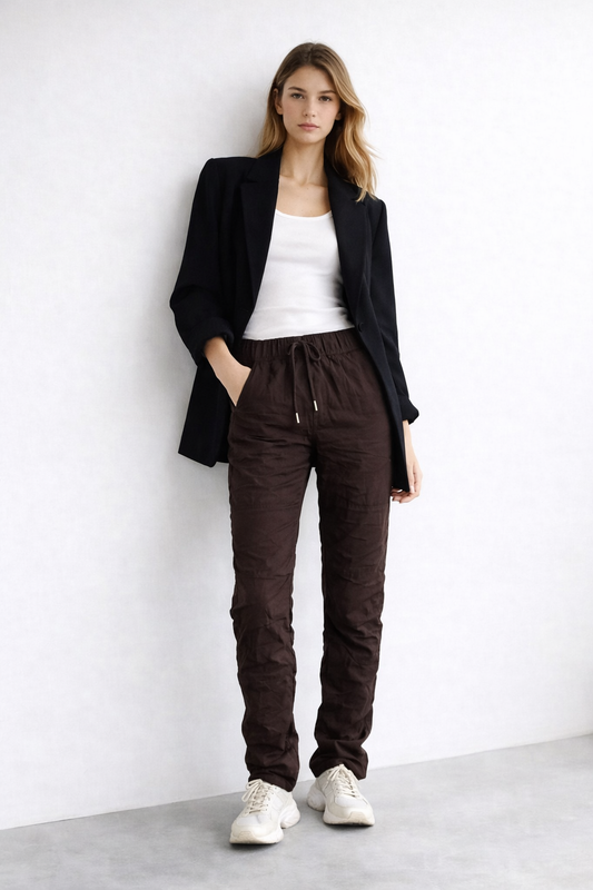 Jogger Gabardina Corrugada Chocolate