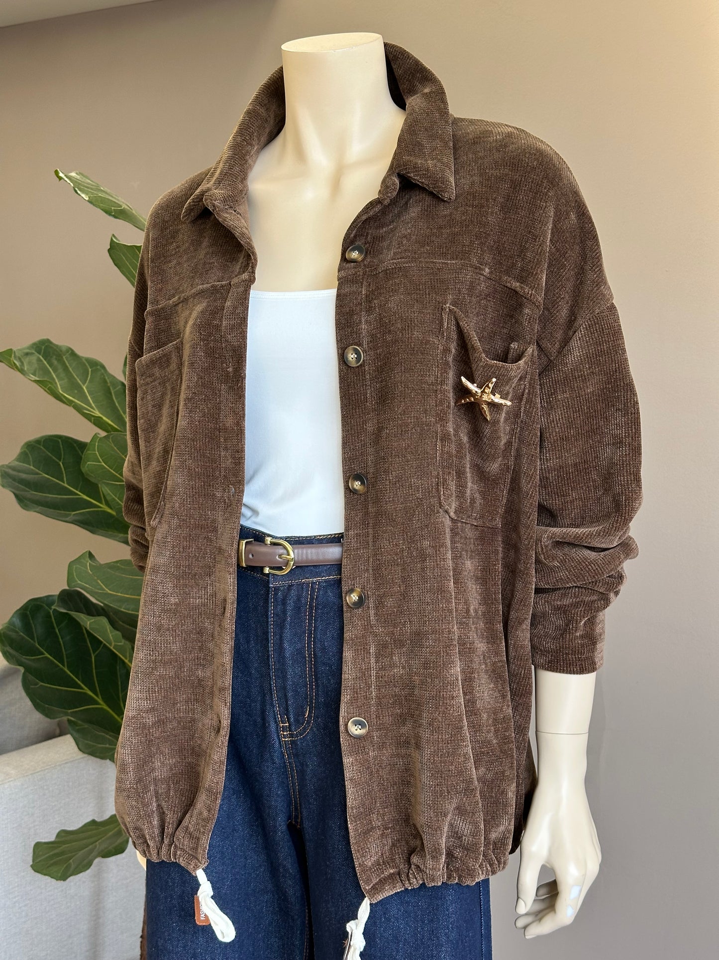 Chaqueta Cotelé Italiana Oversize Café