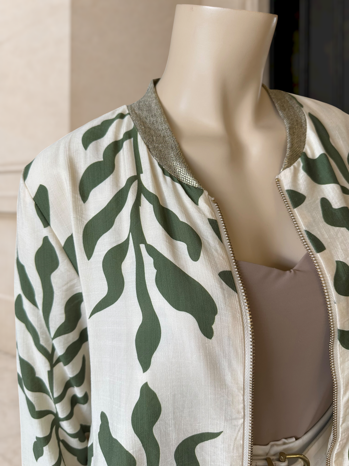Bomber Estampado Botánico Verde