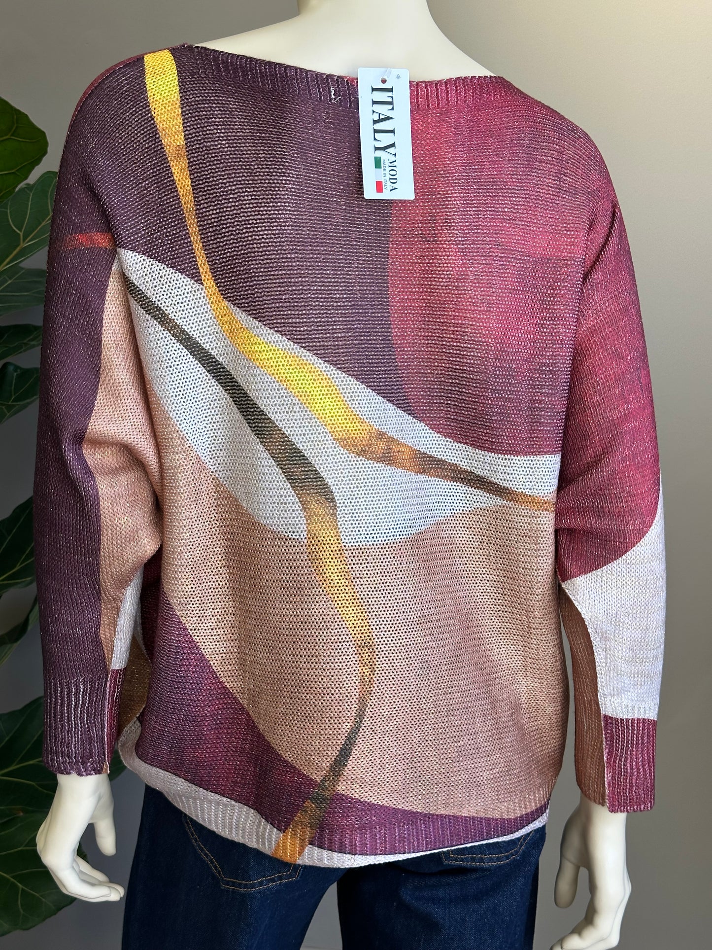 Sweater Italiano Lurex Borgoña