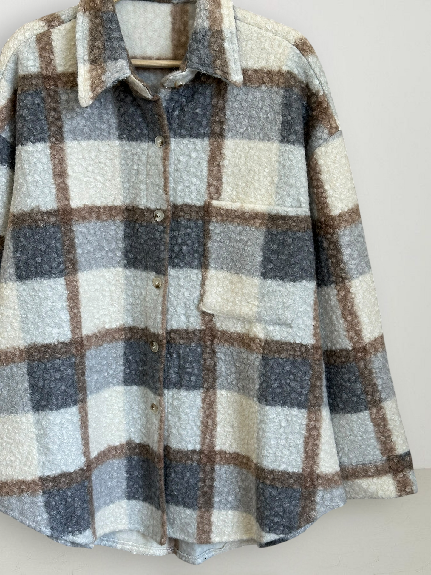 Chaqueta Sobrecamisa Torino Bouclé Gris