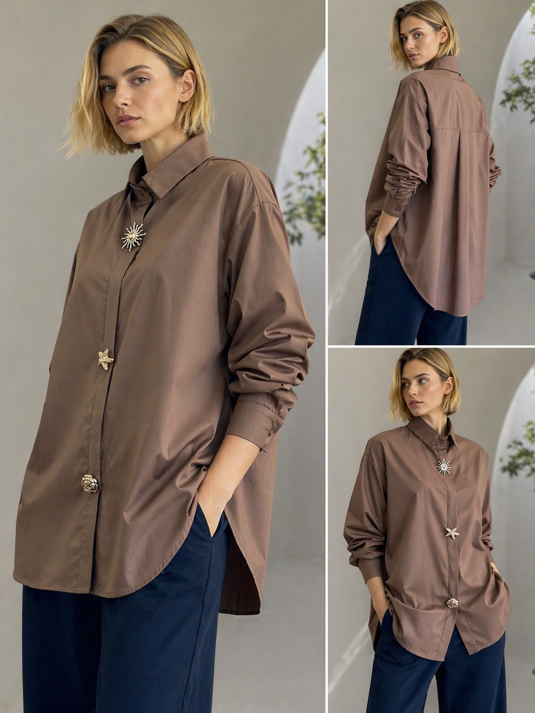 Blusa Milano Oversize Café