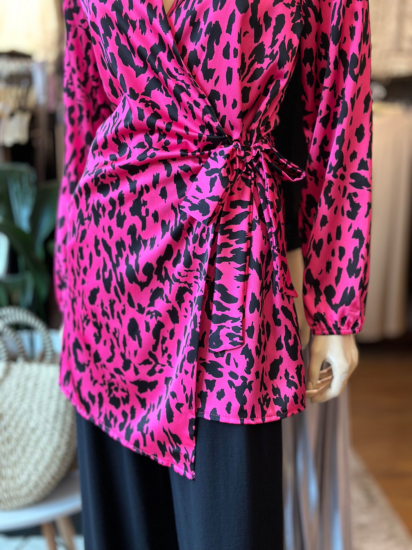Blusón Animal Print Fucsia