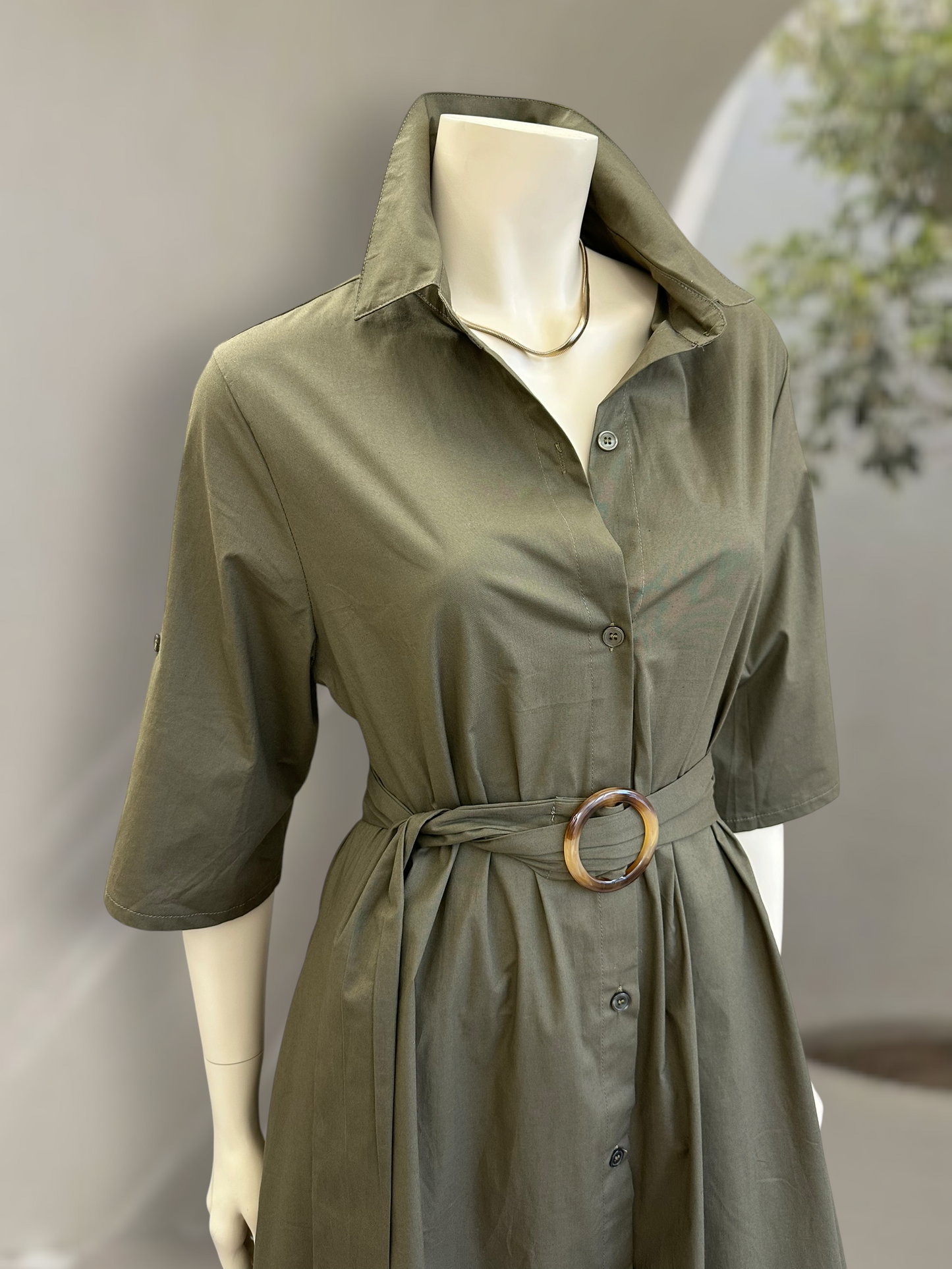 Vestido Camisero Olivia Verde