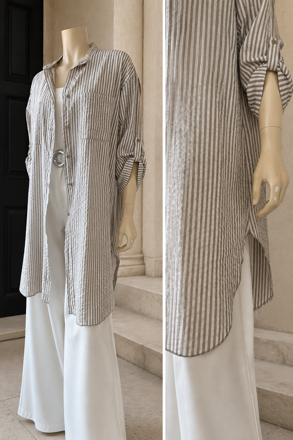 Vestido Camisero Italiano Gris