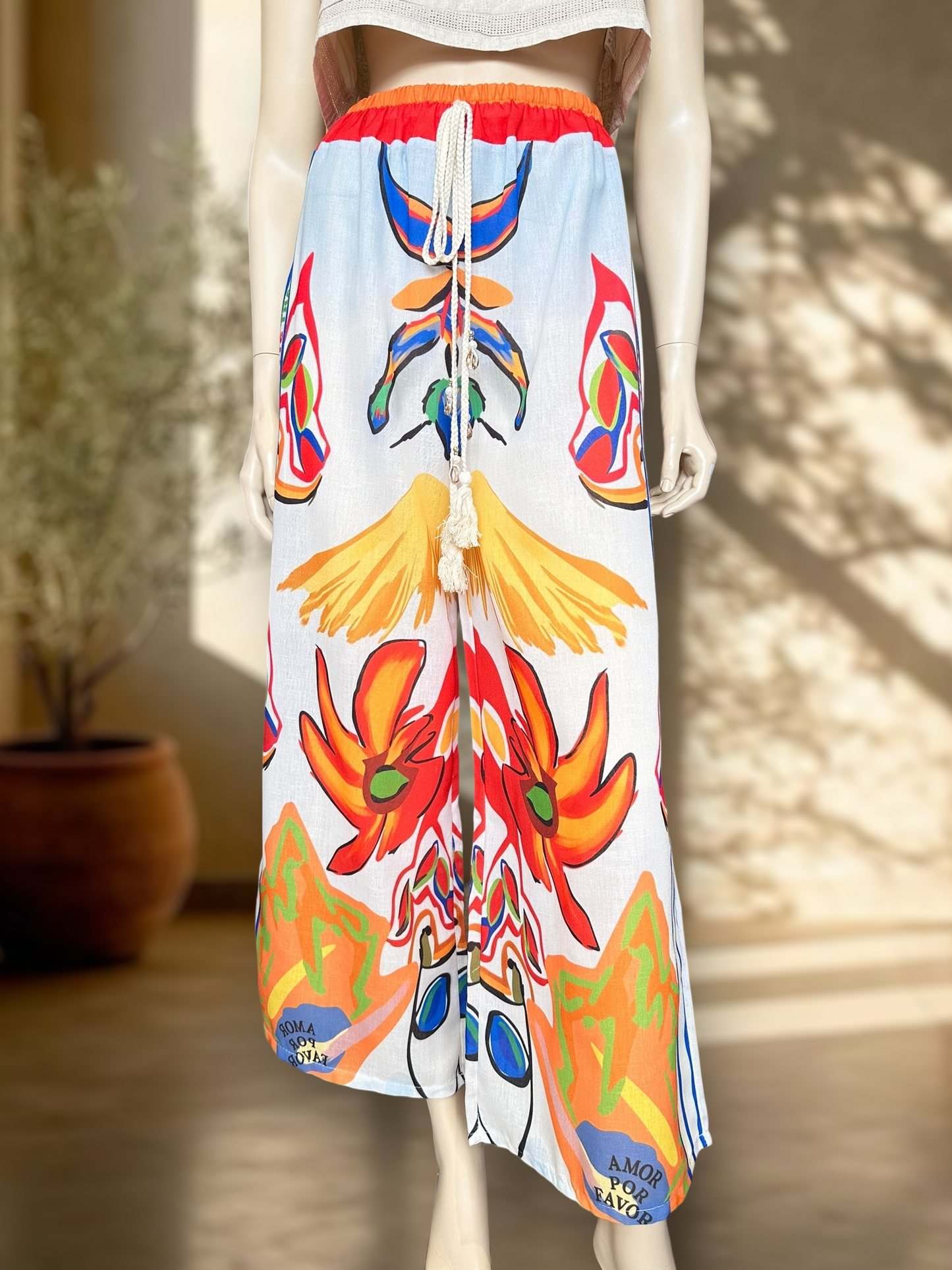 Pantalón Italiano Estampado Azul