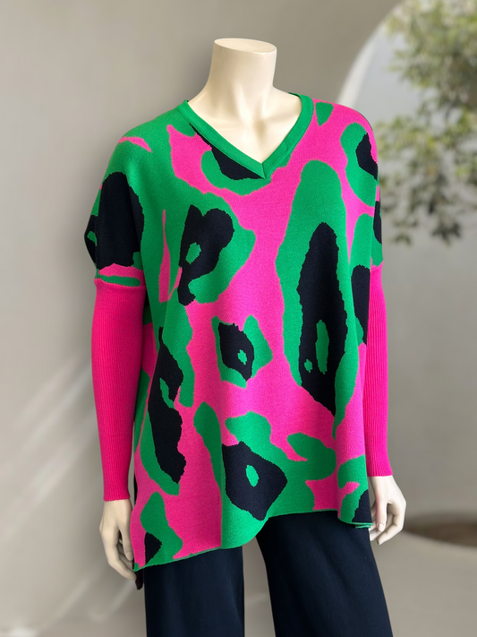 Sweater Poncho Neón Wild Verde
