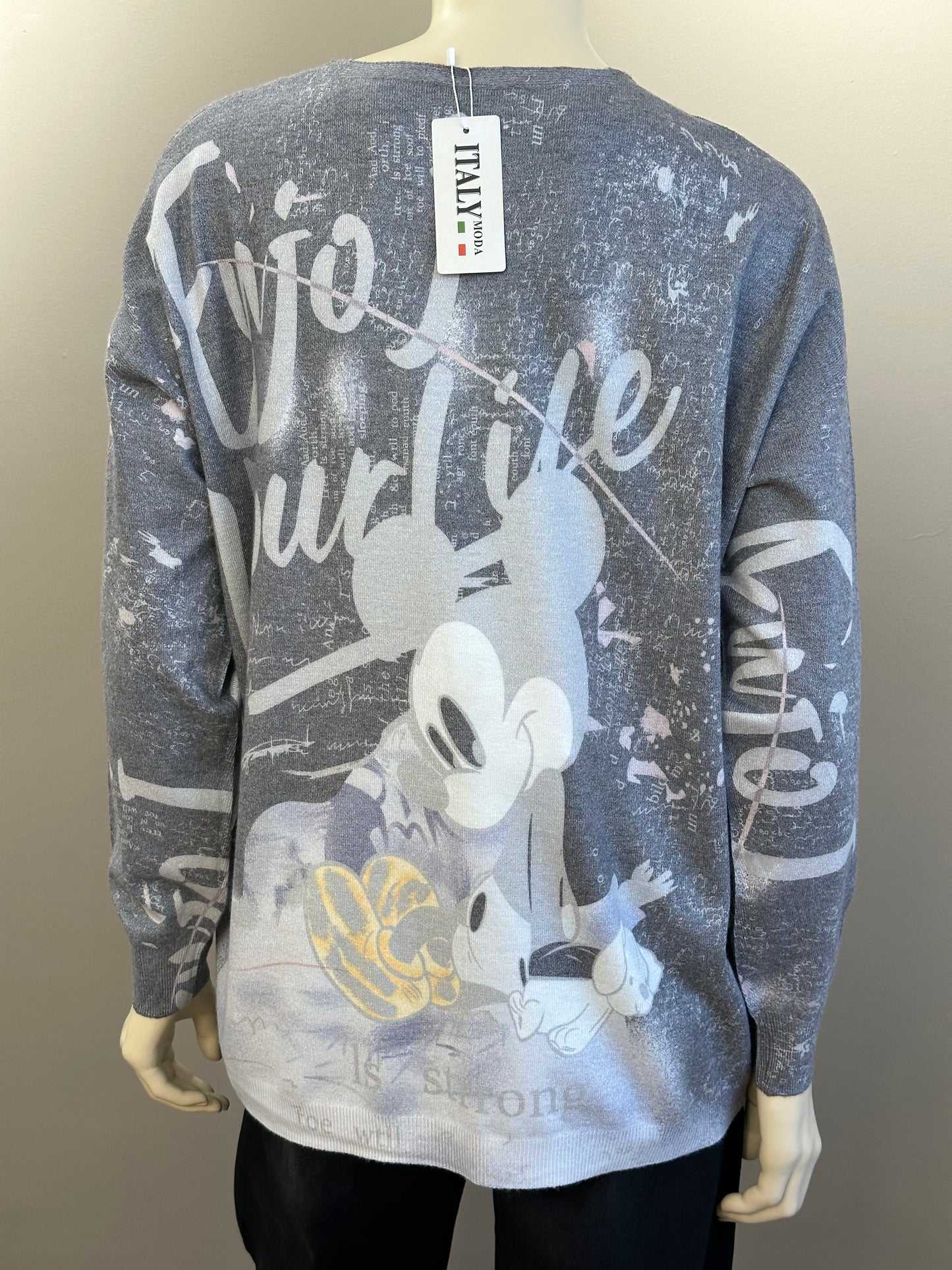 Tejido Spandex Mickey Mouse Gris - New Collection