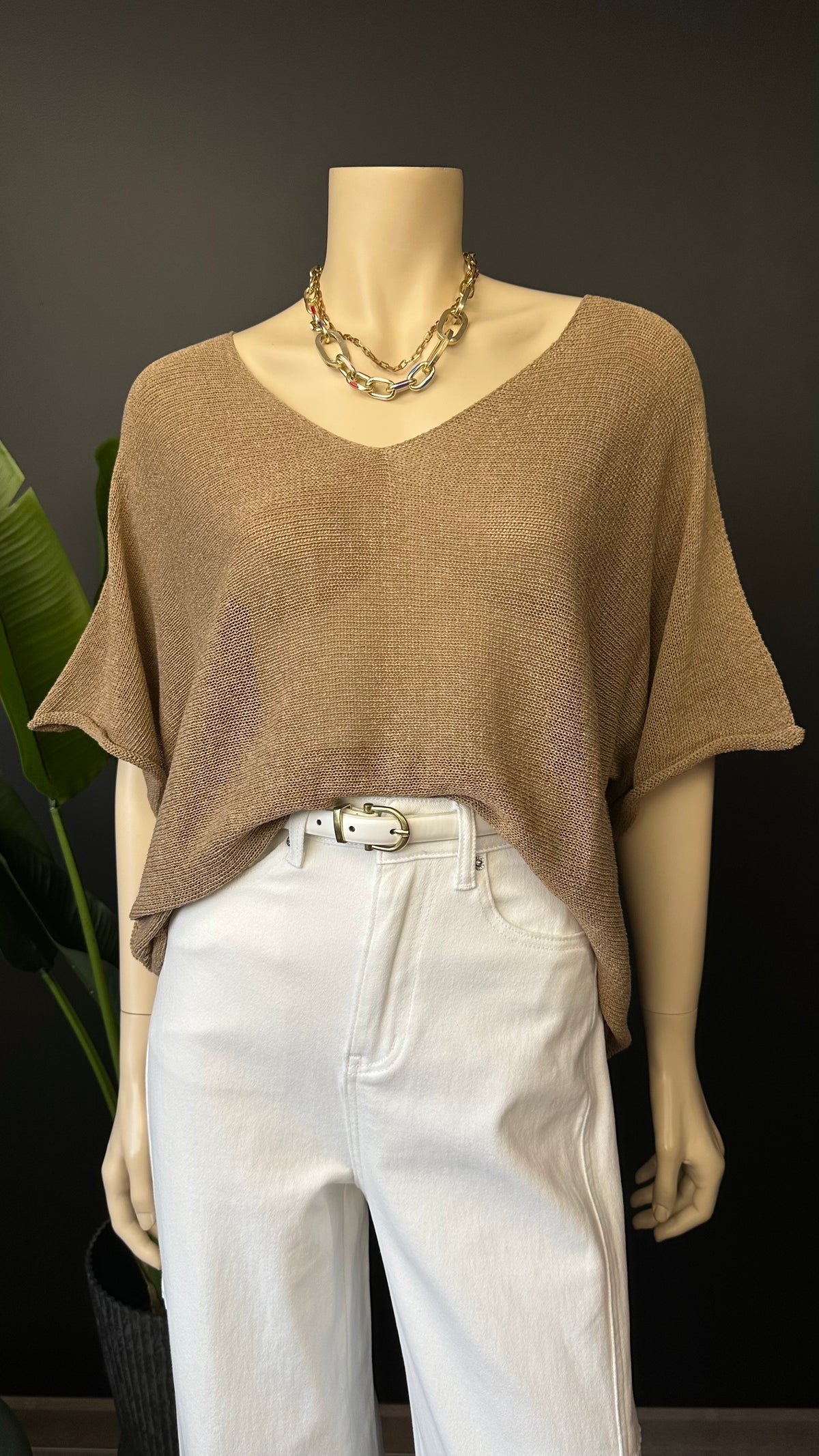 Tejido Hilo Italiano Oversize Camel