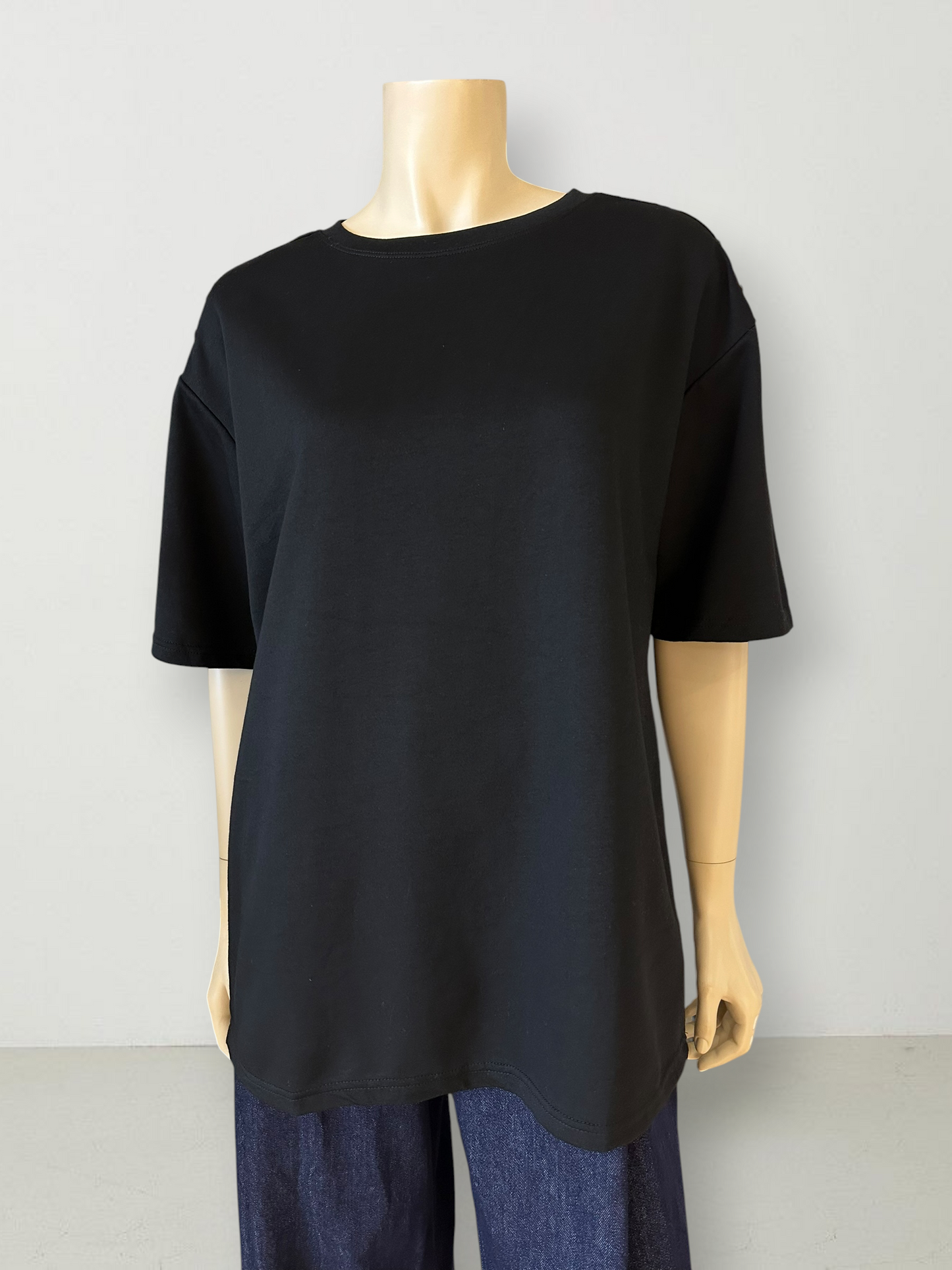 Polera Oversize Botones Negro