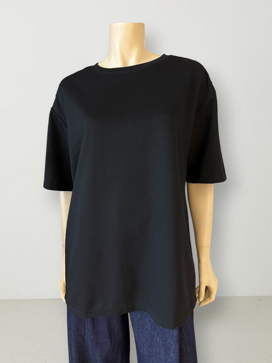 Polera Oversize Botones Negro