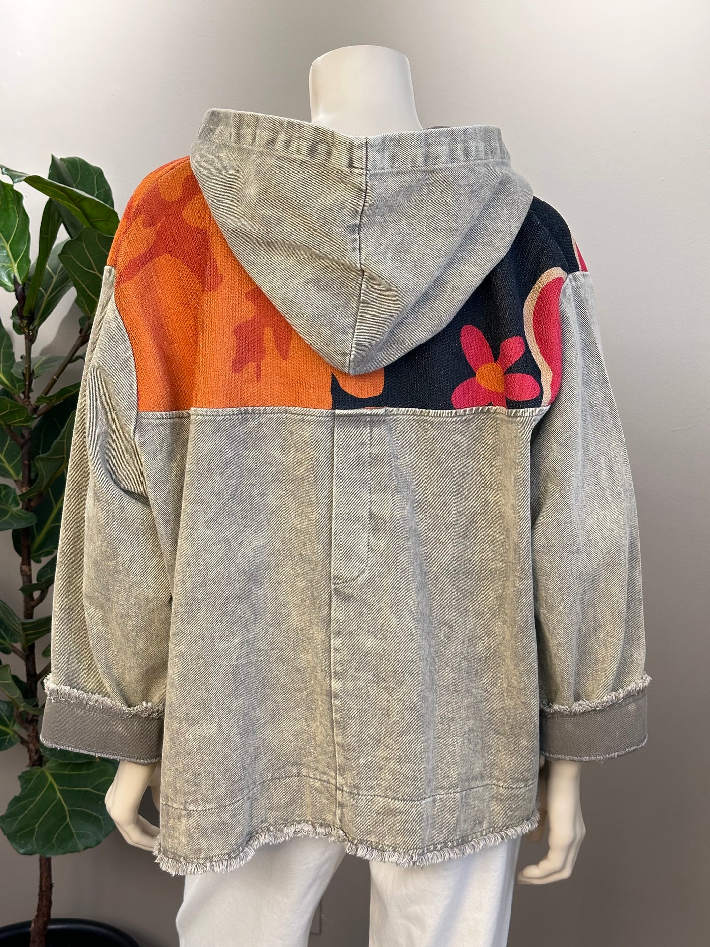 Chaqueta Oversize Mezclilla Combinada Arena