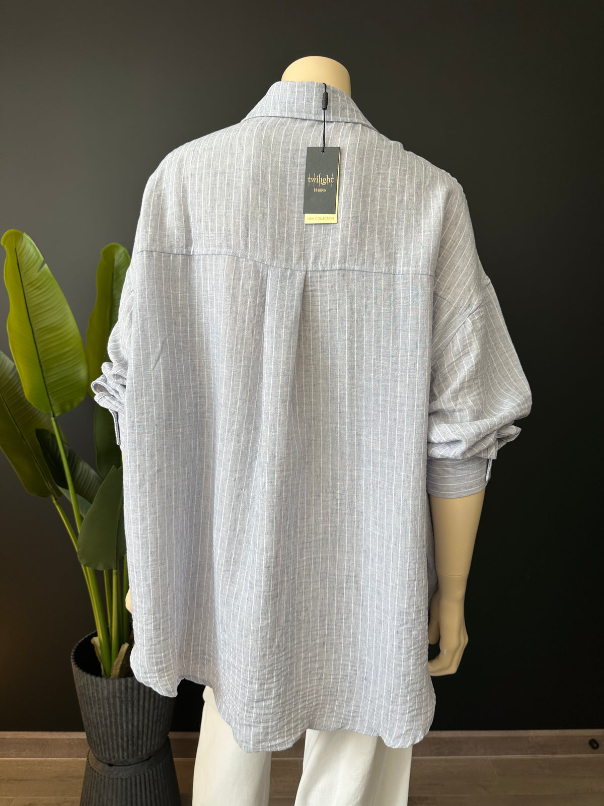 Blusa Plus Size con Bordado Celeste