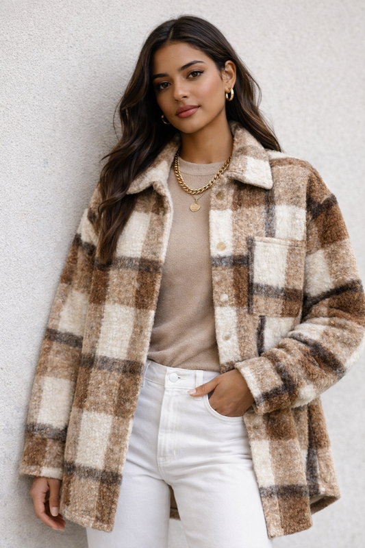 Chaqueta Sobrecamisa Torino Bouclé Café