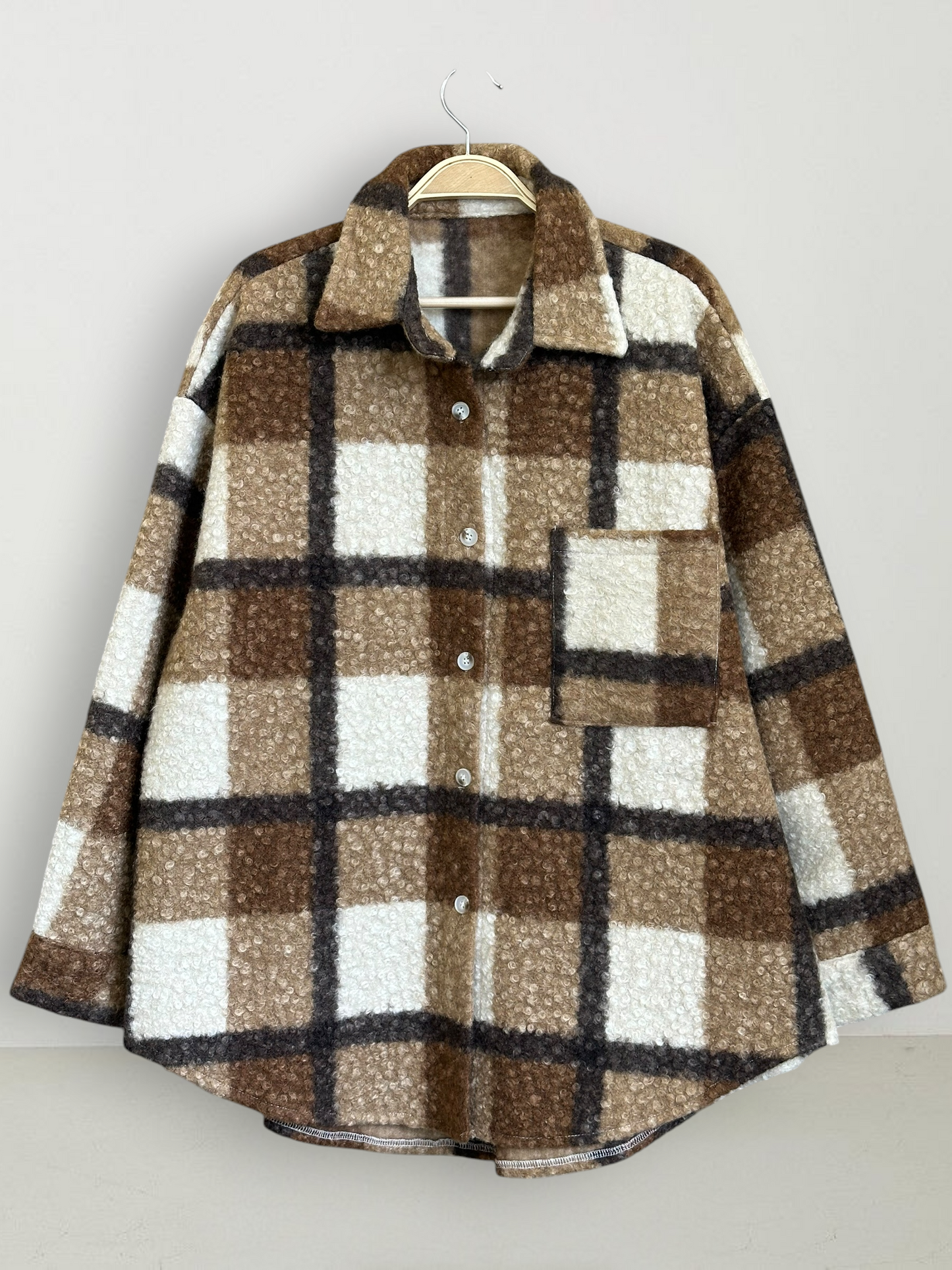Chaqueta Sobrecamisa Torino Bouclé Café