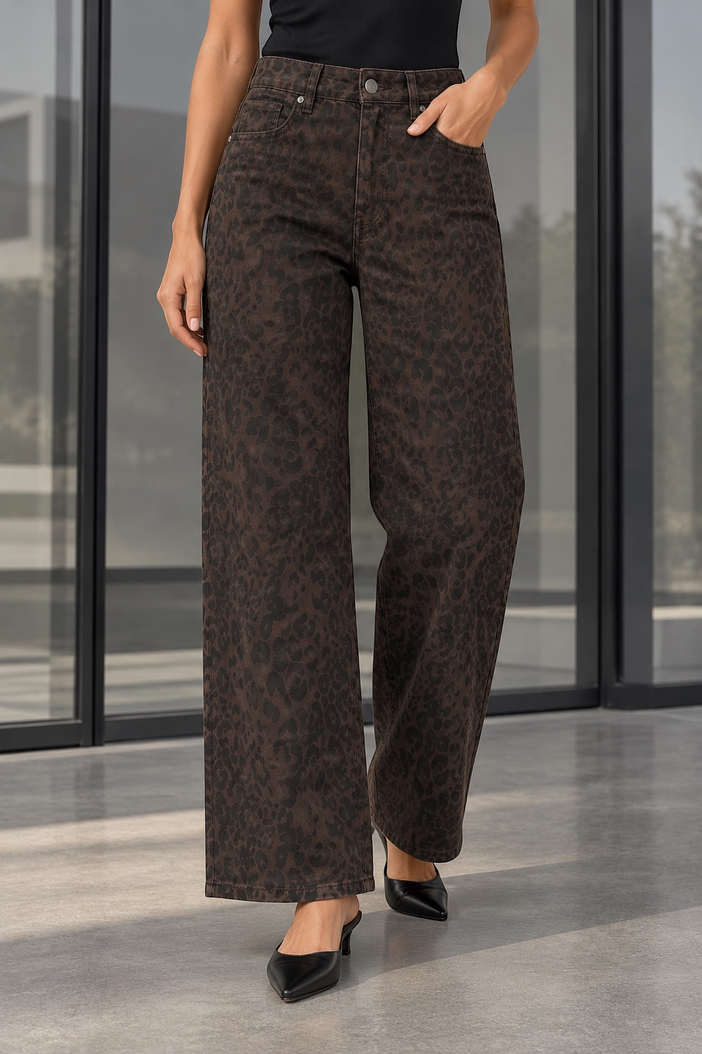 Jeans Animal Print Elasticado