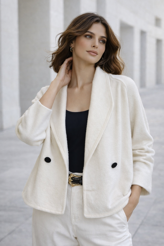 Chaqueta Siena Paño Elasticado Crudo