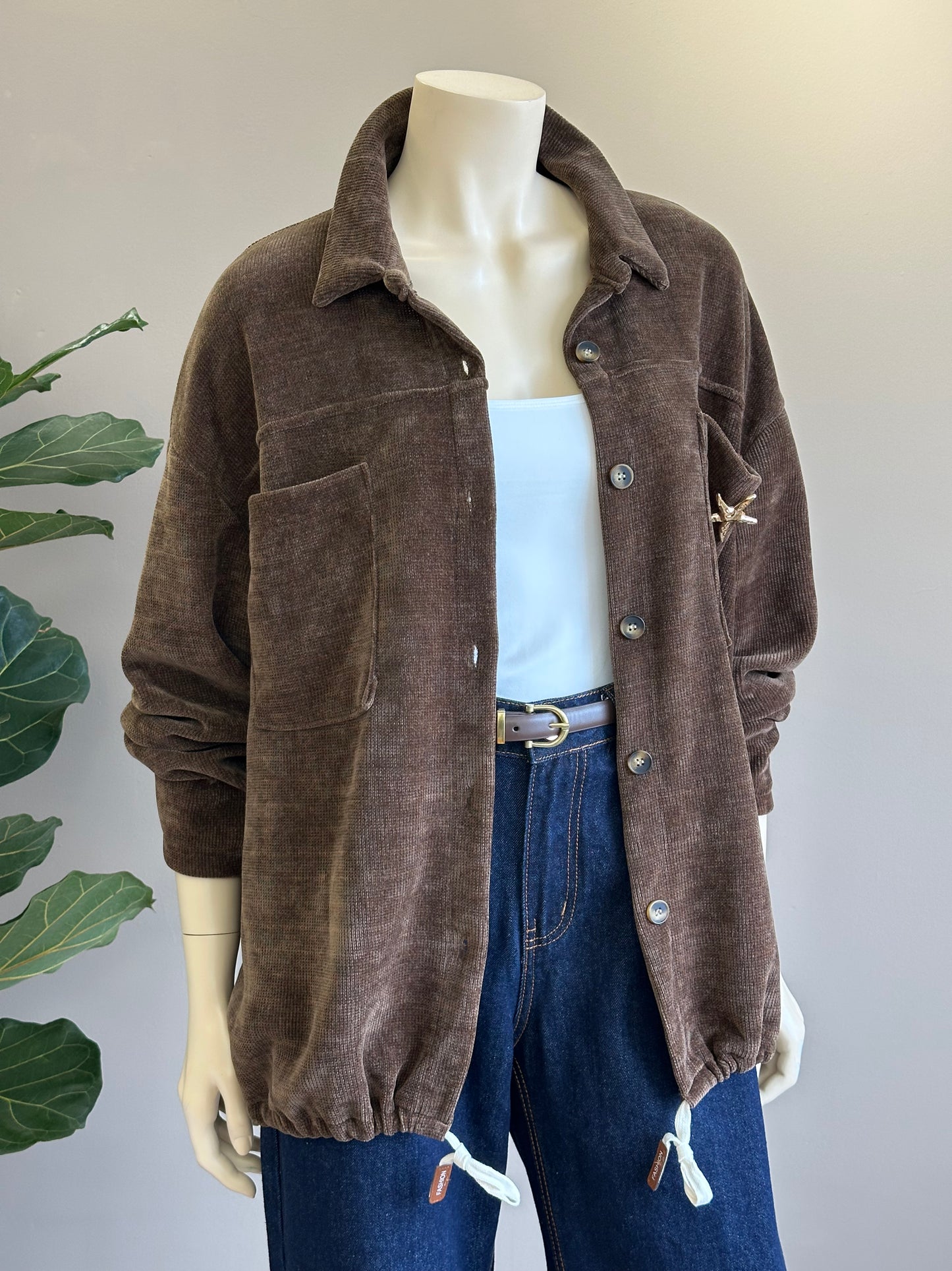 Chaqueta Cotelé Italiana Oversize Café