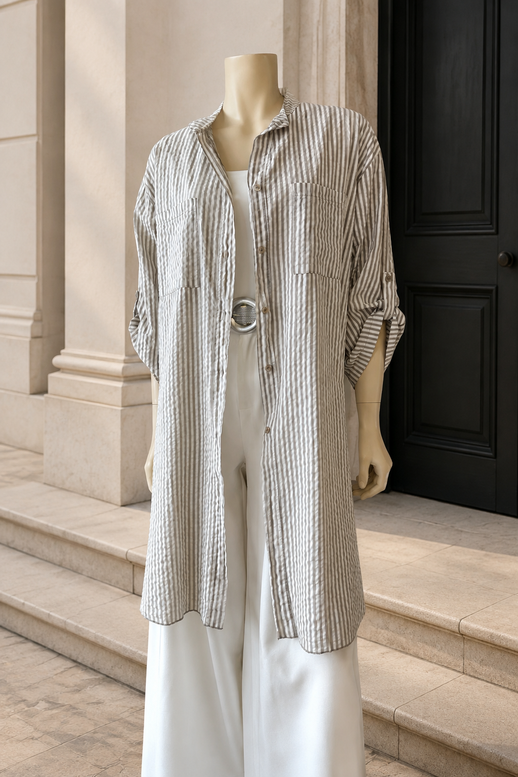 Vestido Camisero Italiano Gris