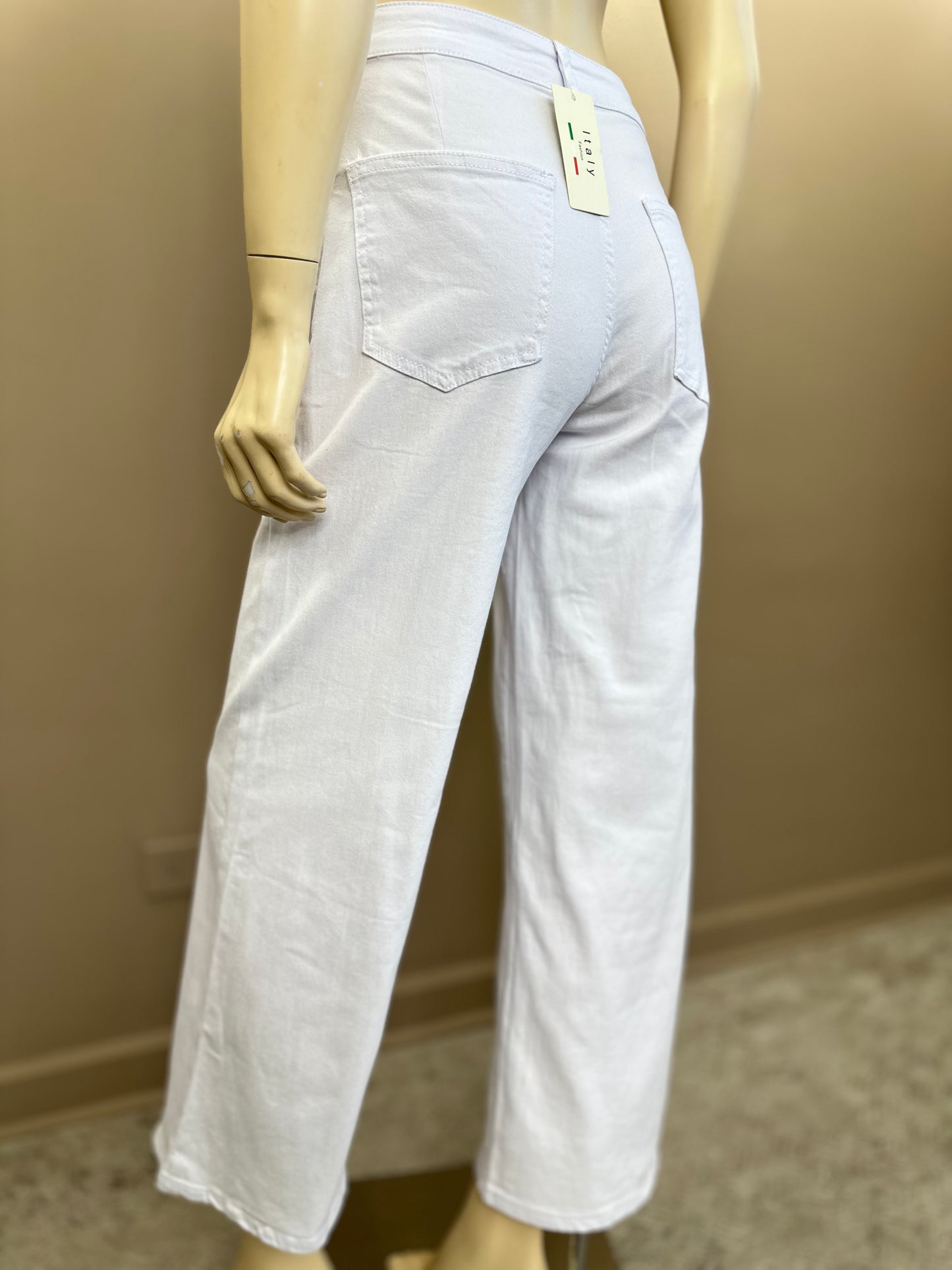 Jeans Mezclilla Elasticada Blanco - Diseño Italiano