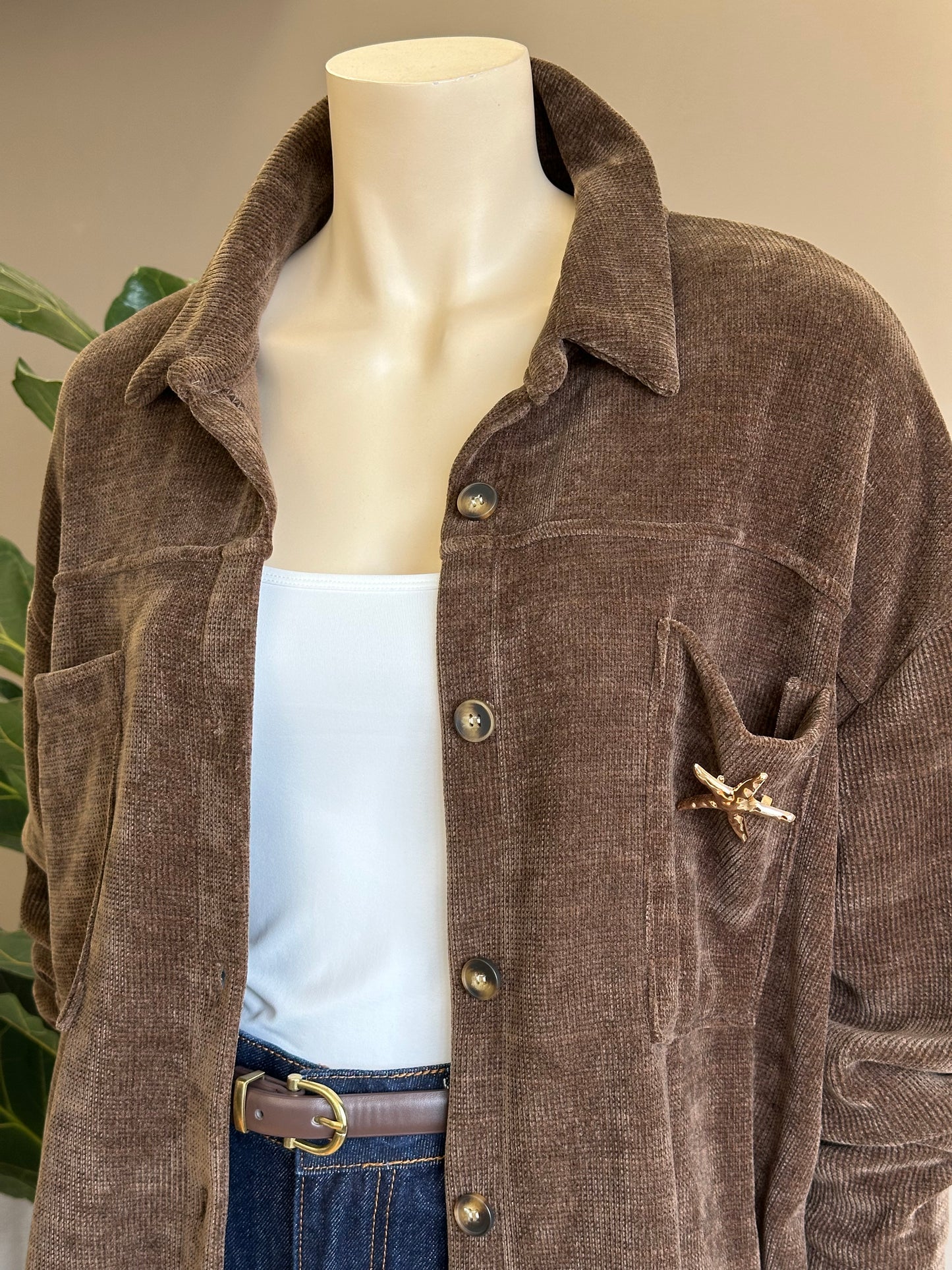 Chaqueta Cotelé Italiana Oversize Café