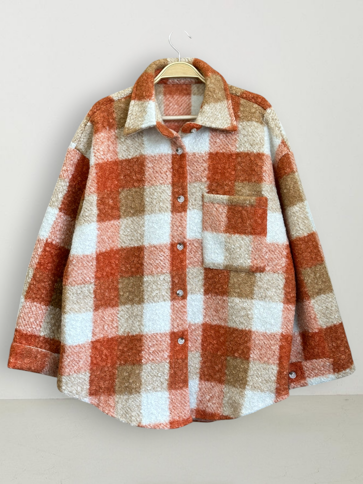 Chaqueta Sobrecamisa Torino Bouclé Naranjo